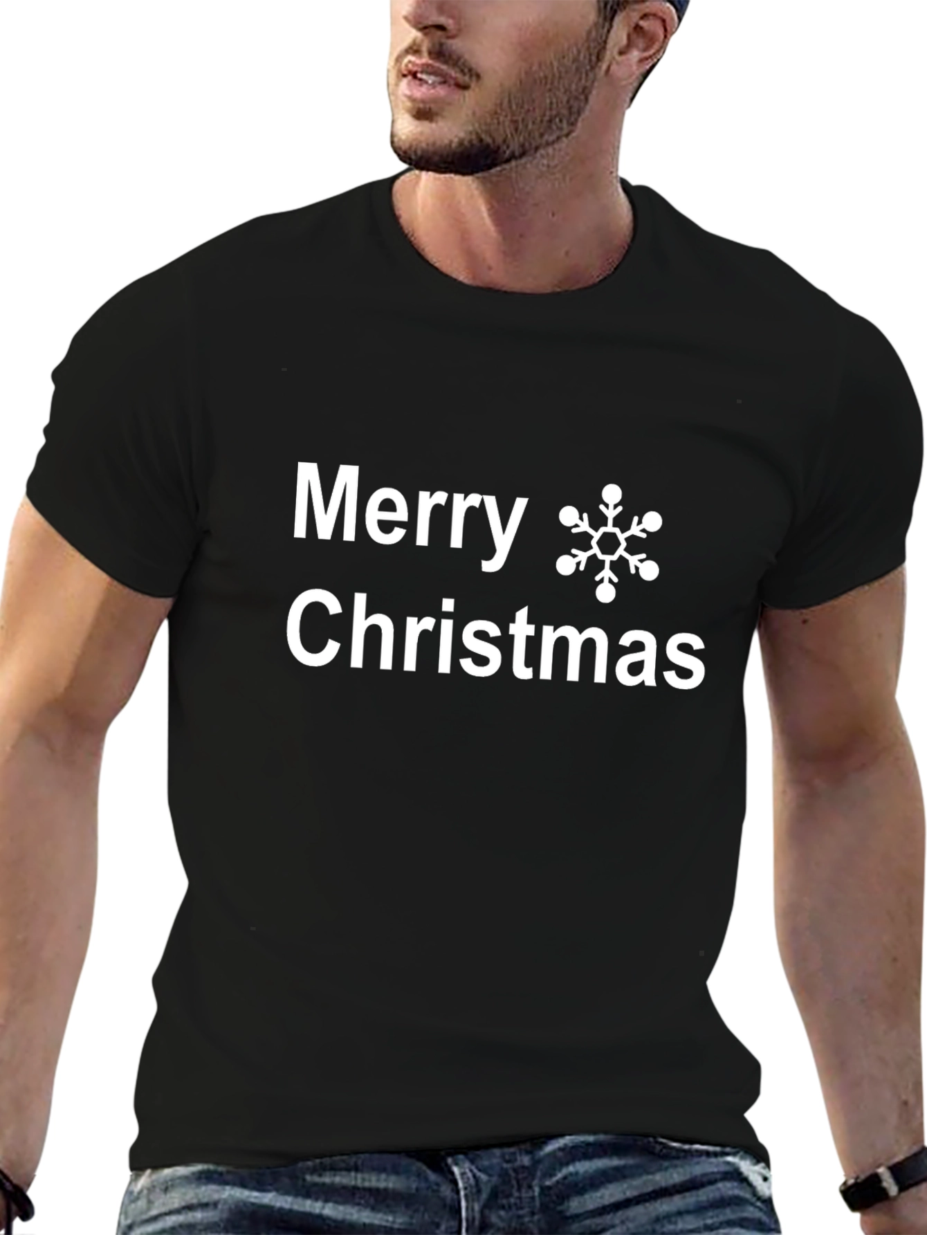 Camiseta Negra Navideña Feliz Navidad