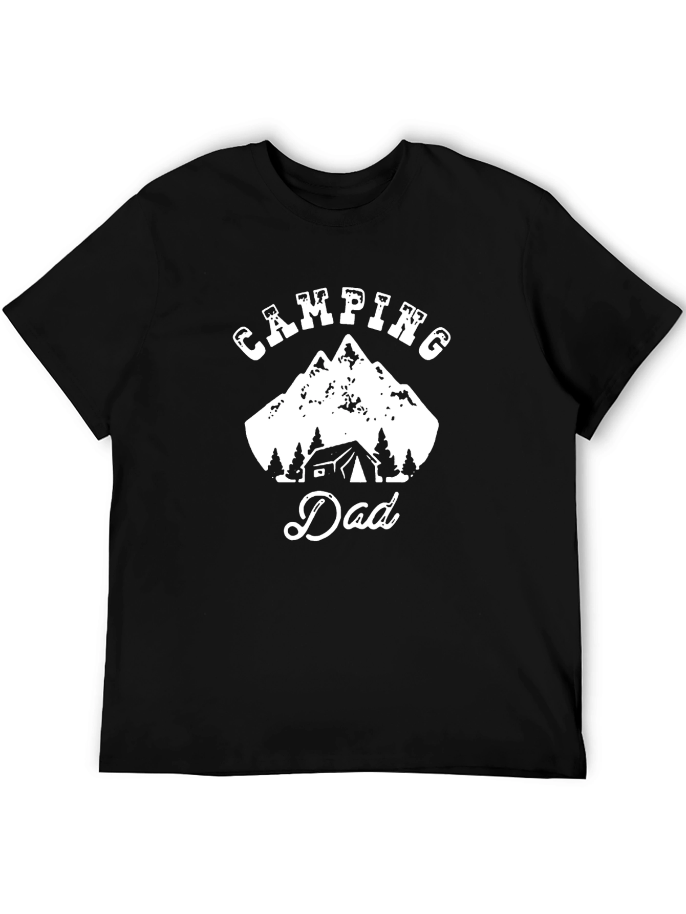 Camiseta Negra Camping Dad para Hombre