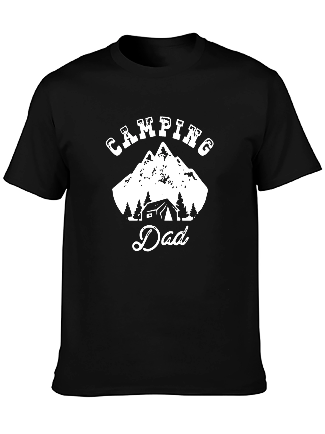 Camiseta Negra Camping Dad para Hombre