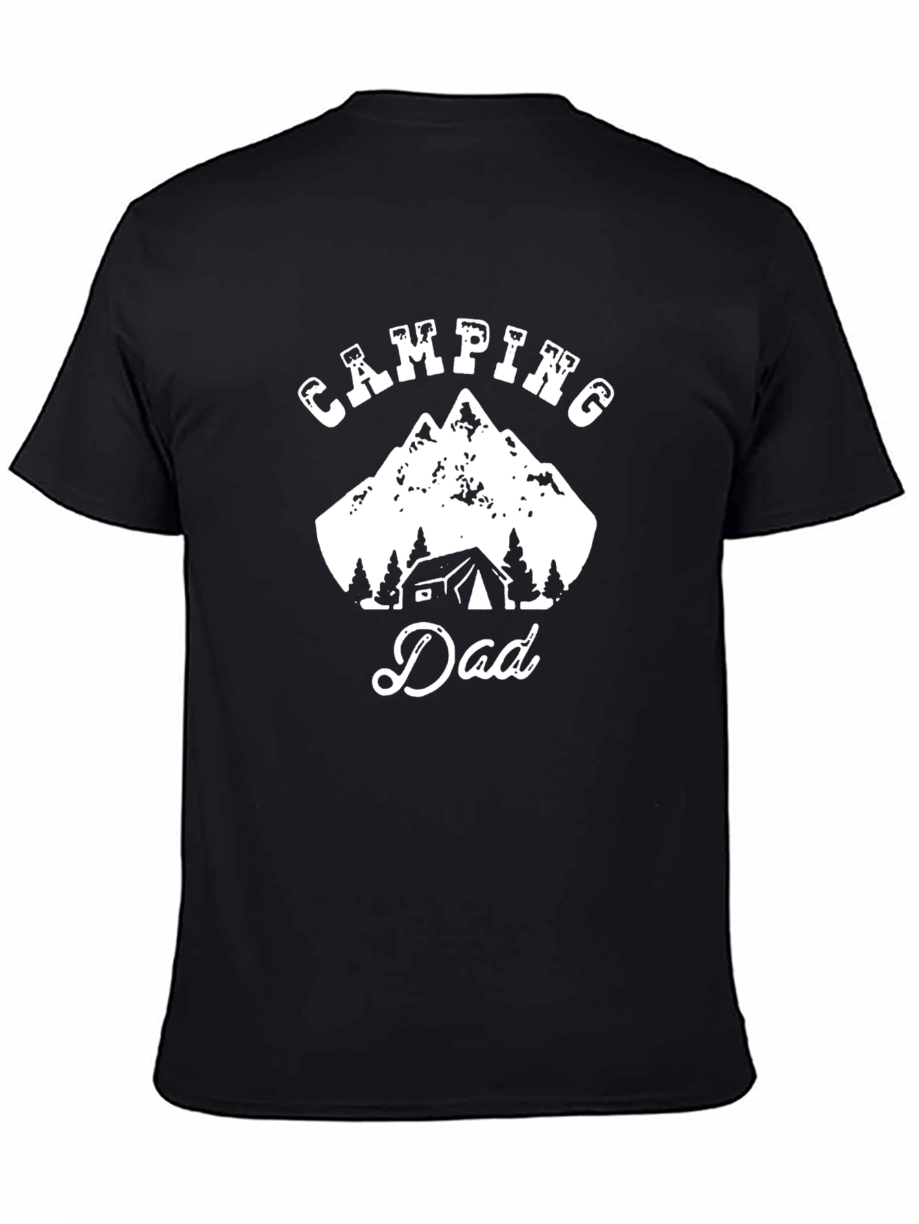 Camiseta Negra Camping Dad para Hombre