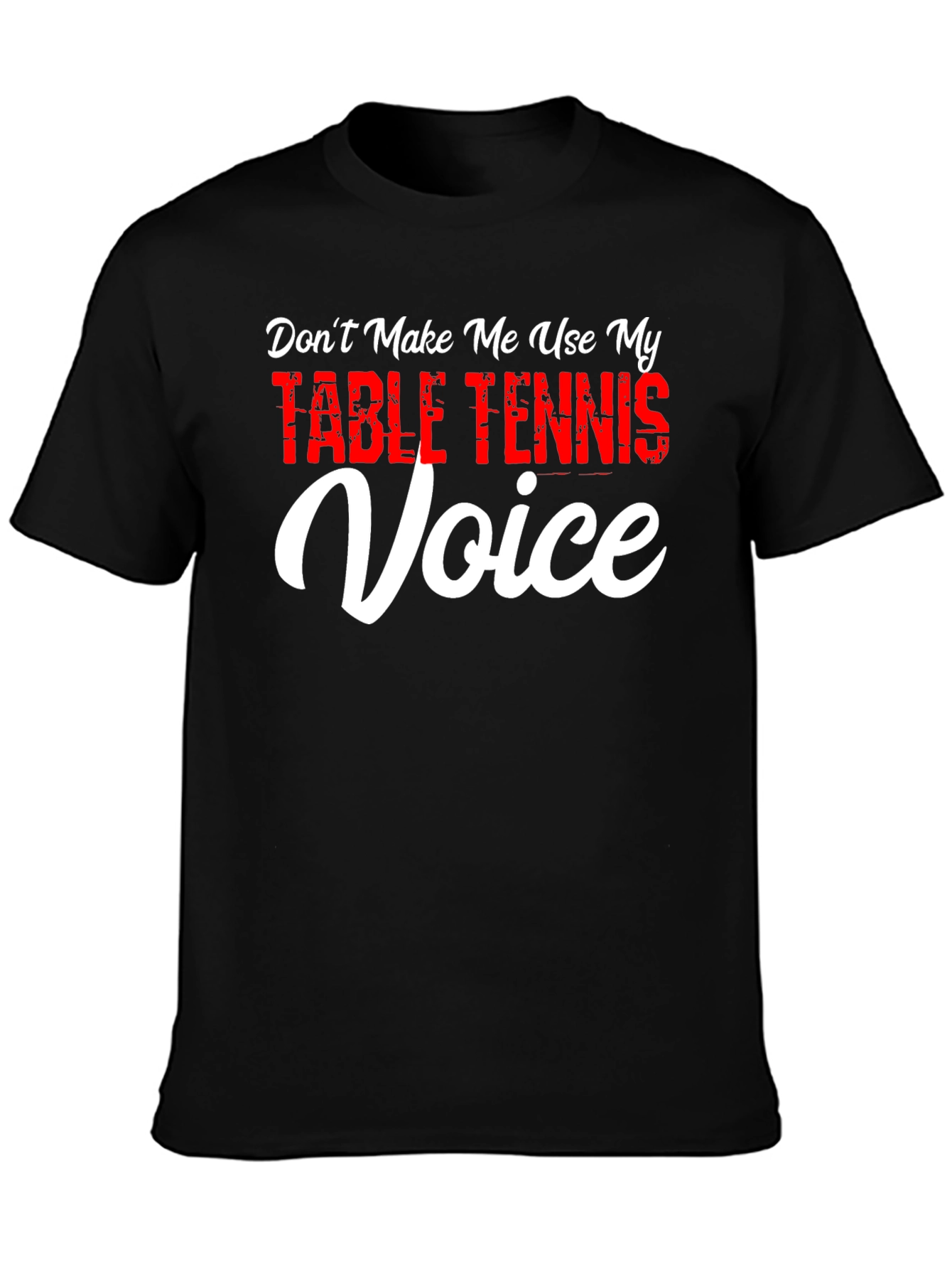 Camiseta Negra Voz de Tenis de Mesa
