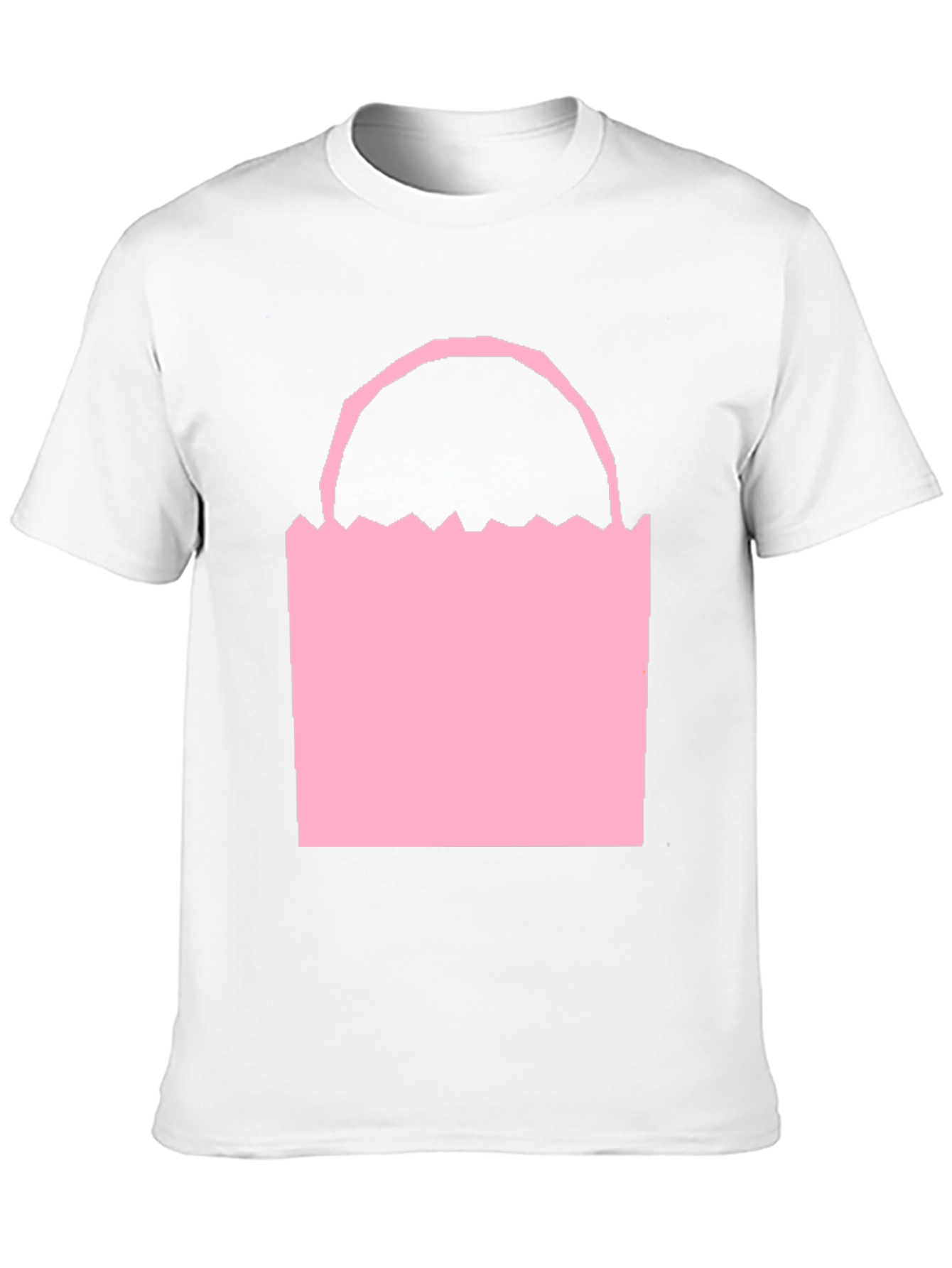 Camiseta Negra con Diseño de Bolsa Rosa