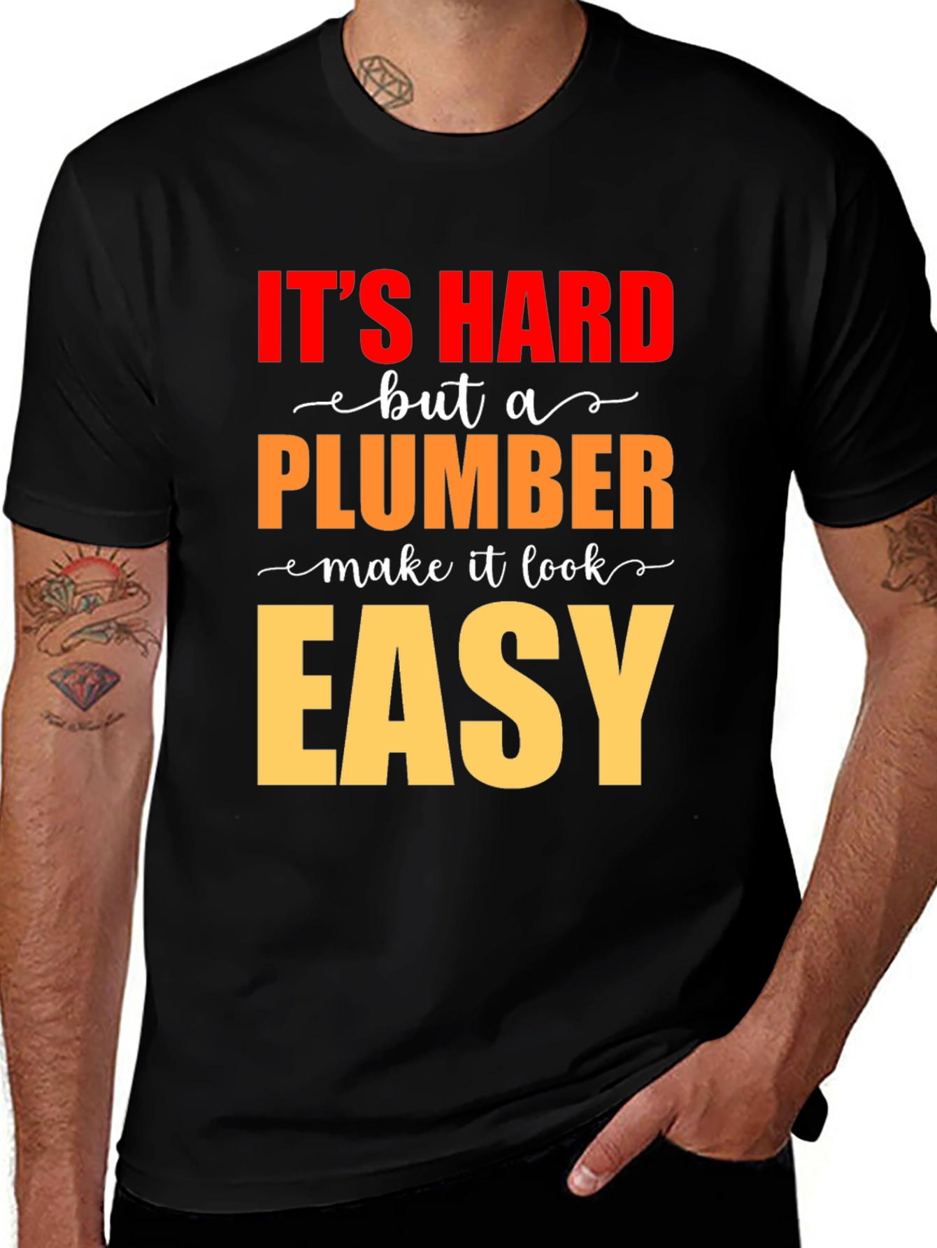 Camiseta Negra Plomero lo hace fácil