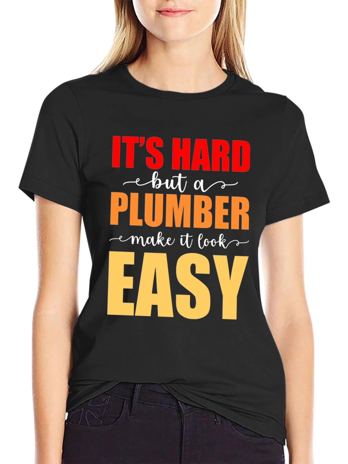 Camiseta Negra Plomero lo hace fácil