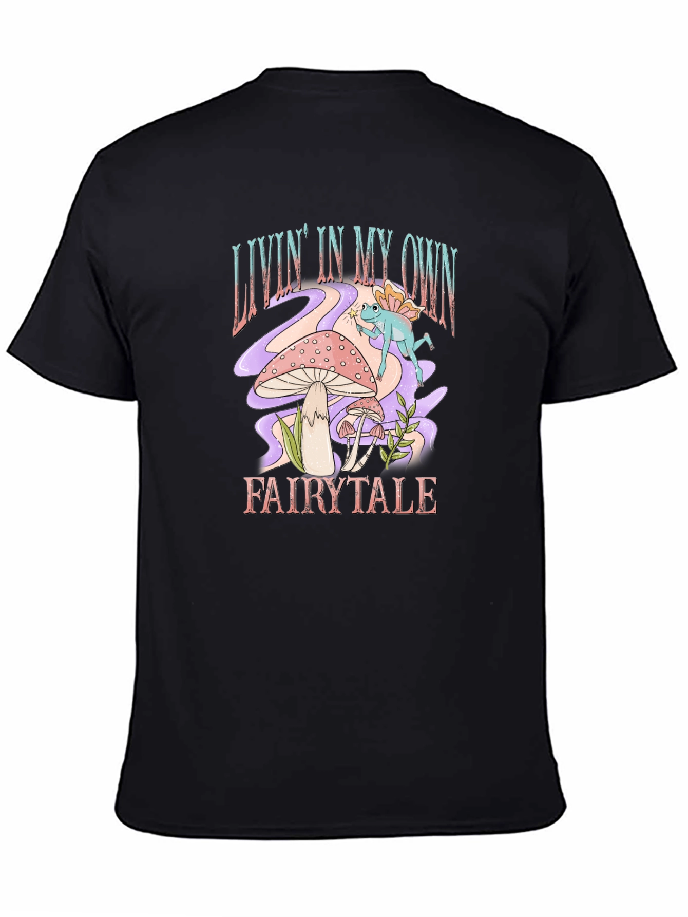 Camiseta Negra con Diseño de Fantasía