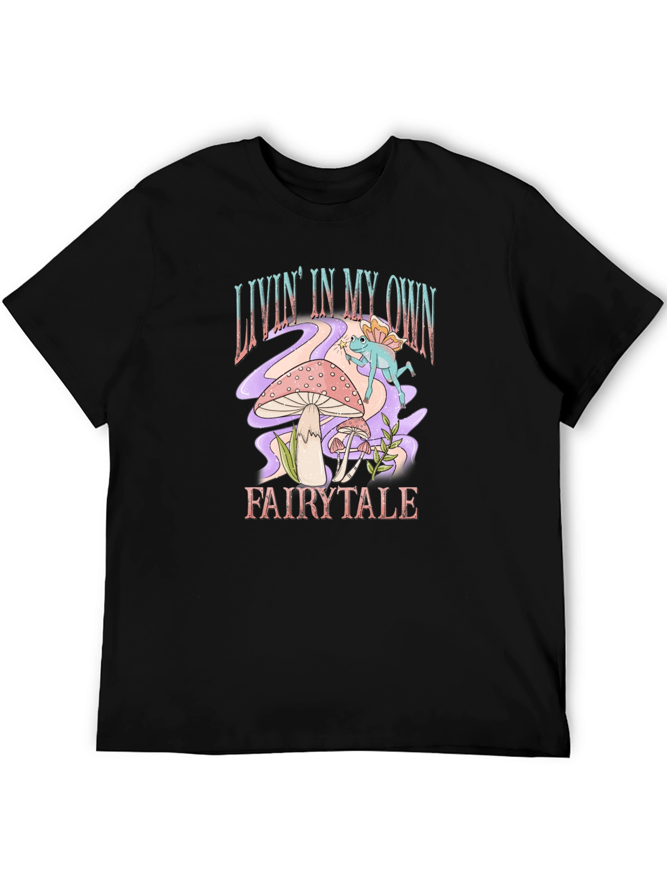 Camiseta Negra con Diseño de Fantasía