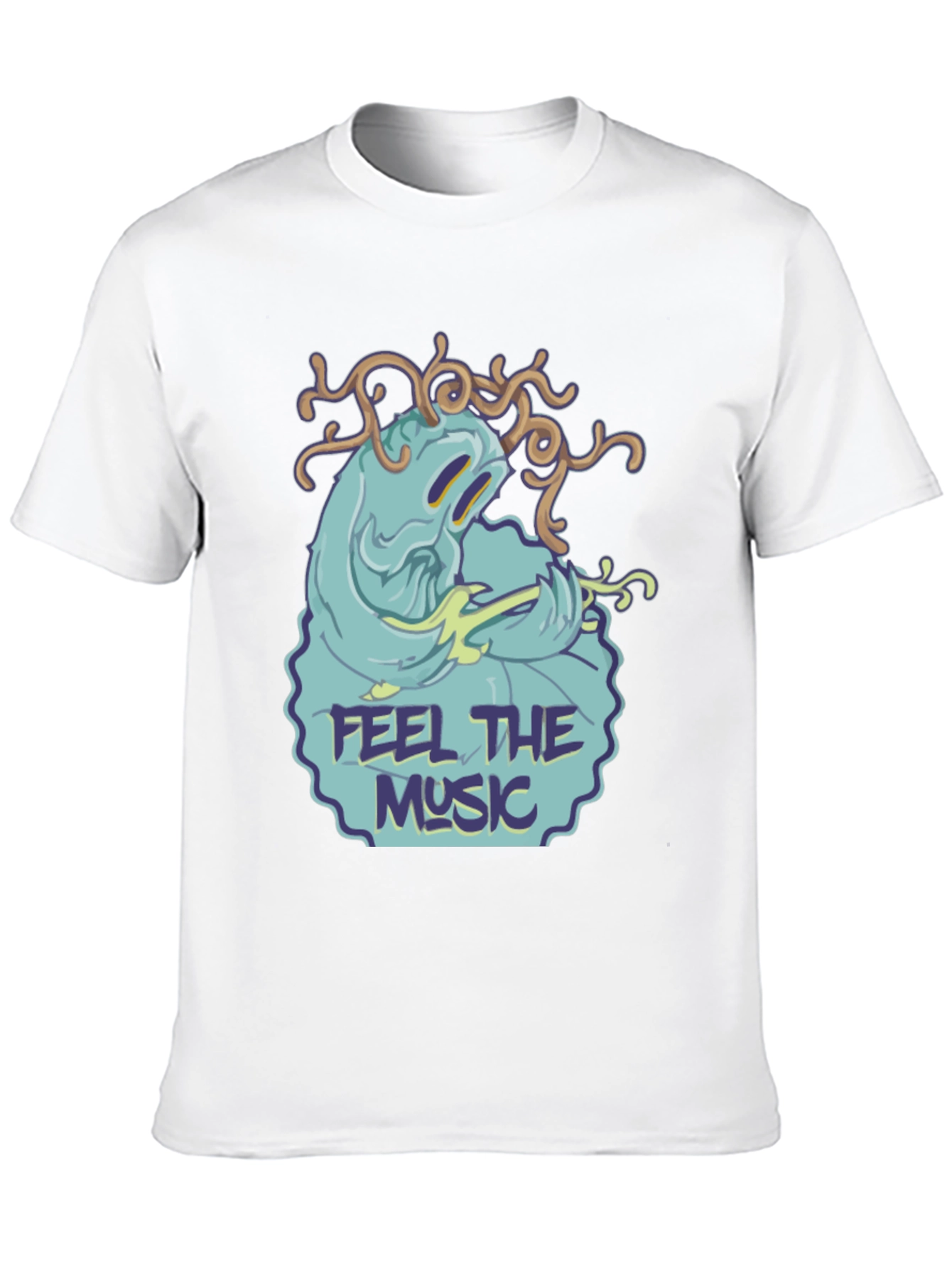 Camiseta Negra Feel the Music con Diseño Único