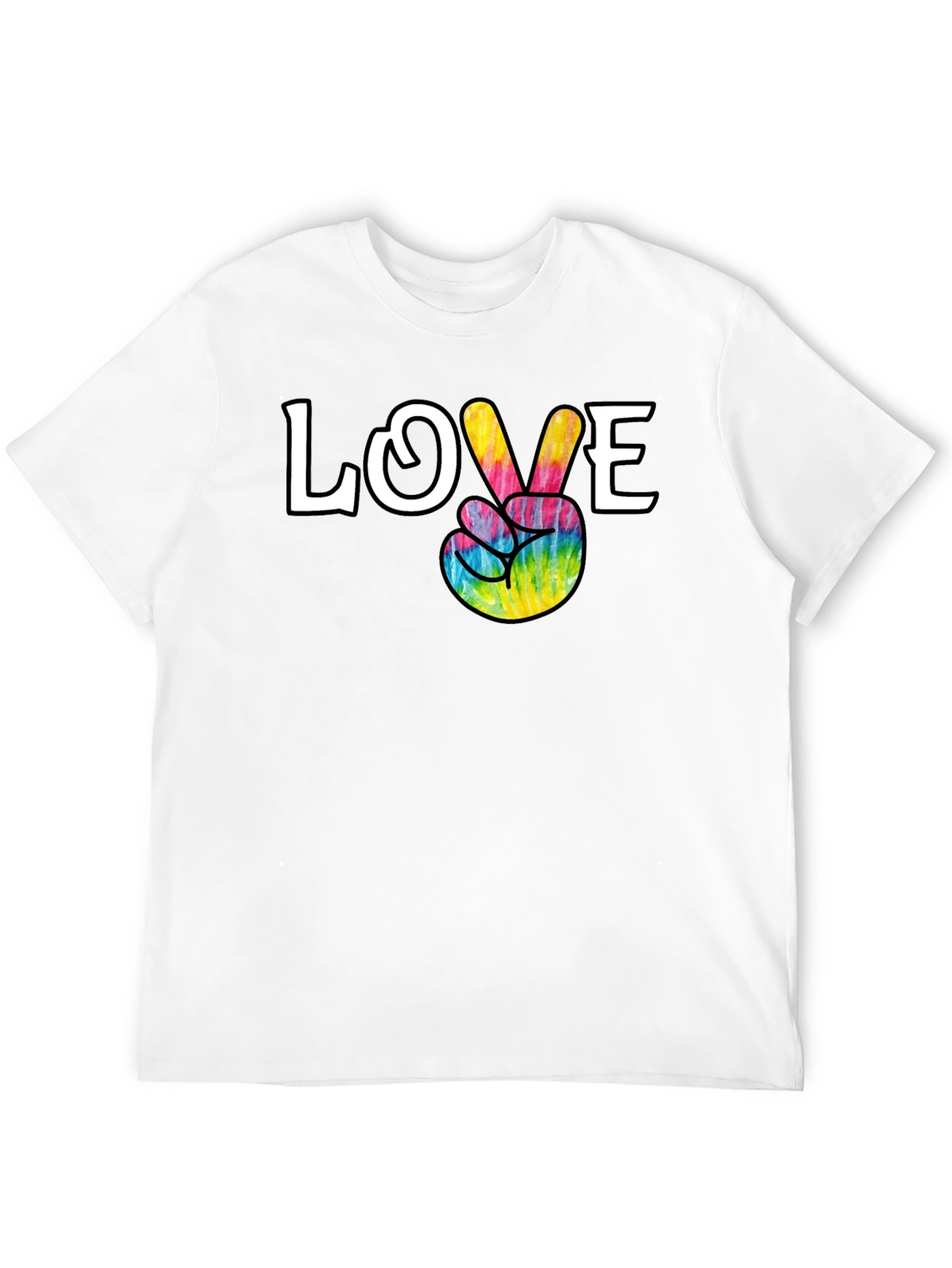 Camiseta Negra Paz y Amor Hippie