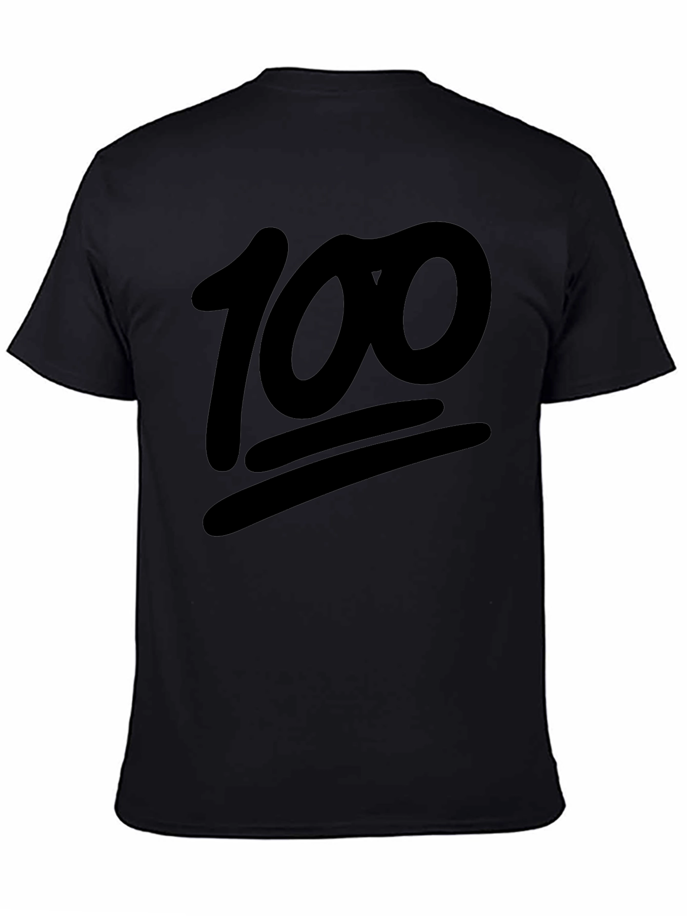 Camiseta Negra Emoji 100% Algodón Casual