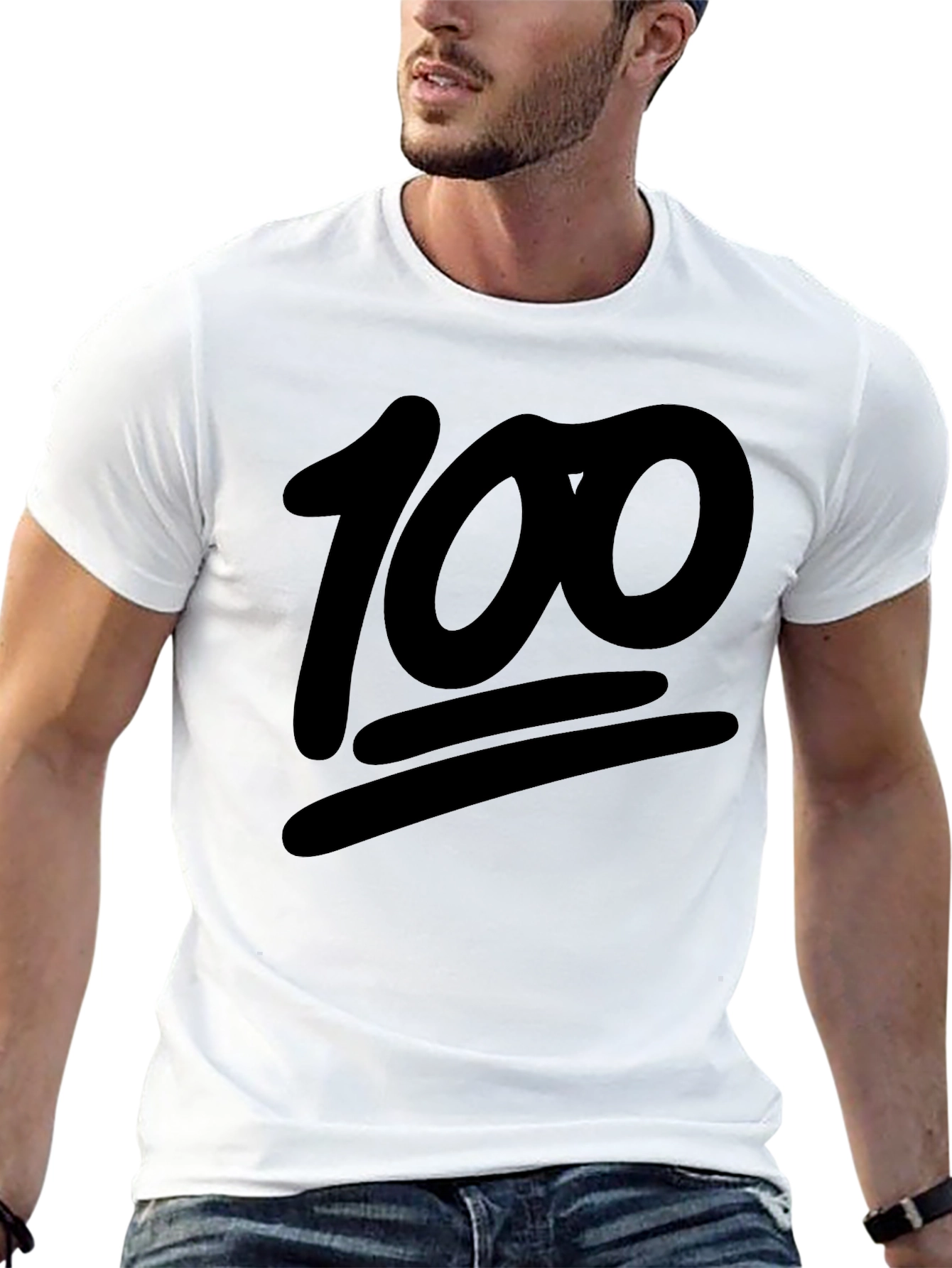 Camiseta Negra Emoji 100% Algodón Casual