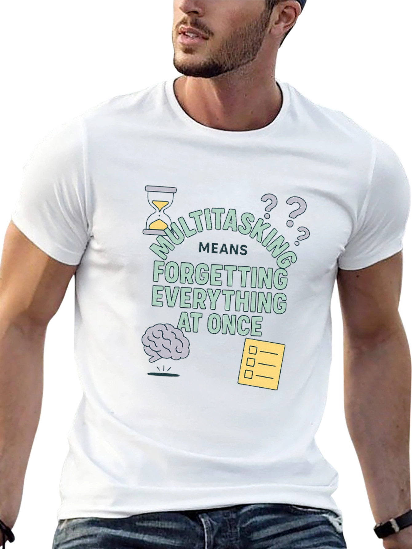 Camiseta Negra Multitasking: Olvídalo Todo