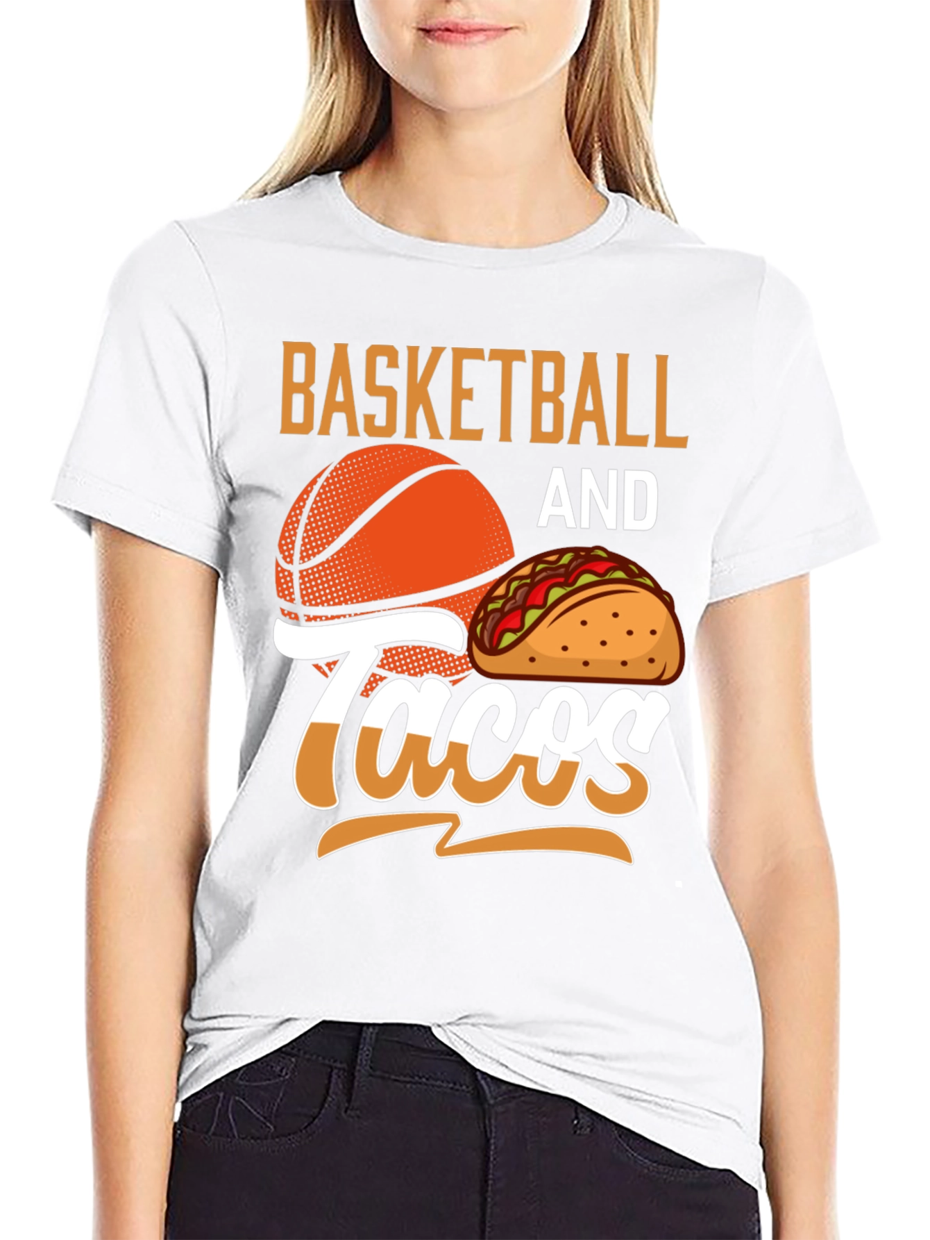 Camiseta Negra Basketball and Tacos para Hombre