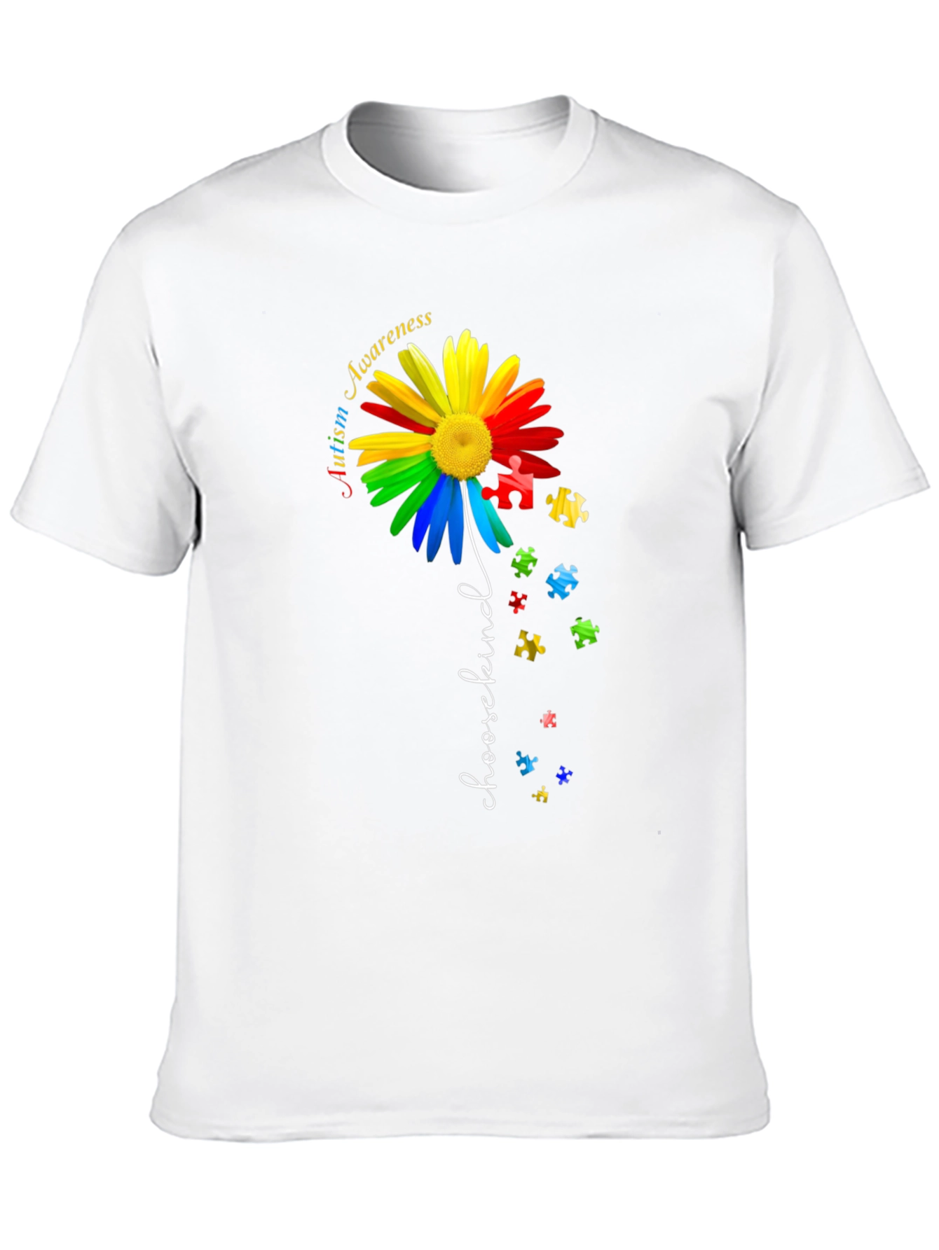 Camiseta Negra Con Diseño De Concienciación Sobre El Autismo