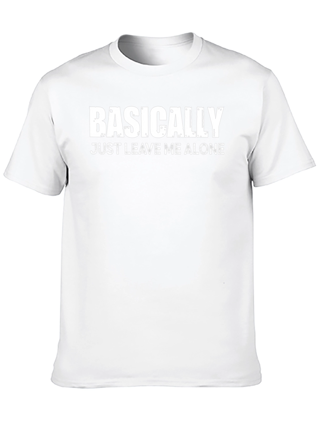 Camiseta Negra con Texto: Basically Just Leave Me Alone