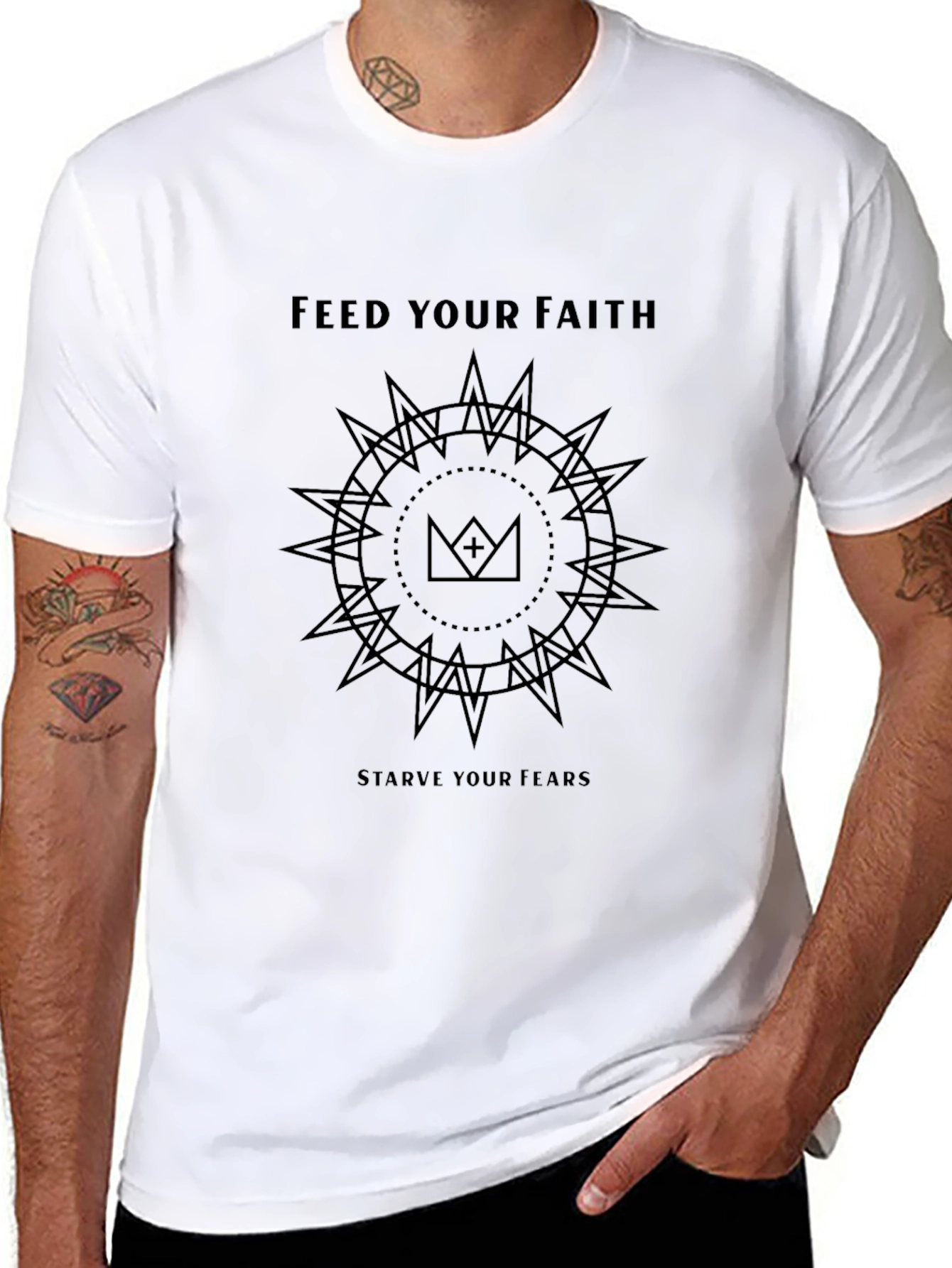 Camiseta Negra: Fe y Valentía en tu Vestir