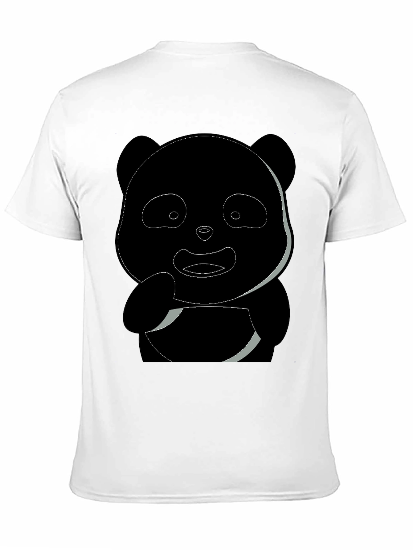 Camiseta Negra Panda Diseño Casual