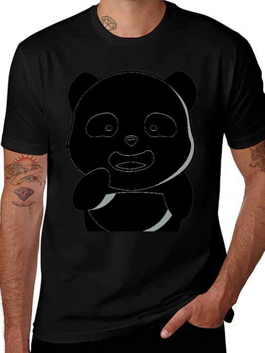 Camiseta Negra Panda Diseño Casual