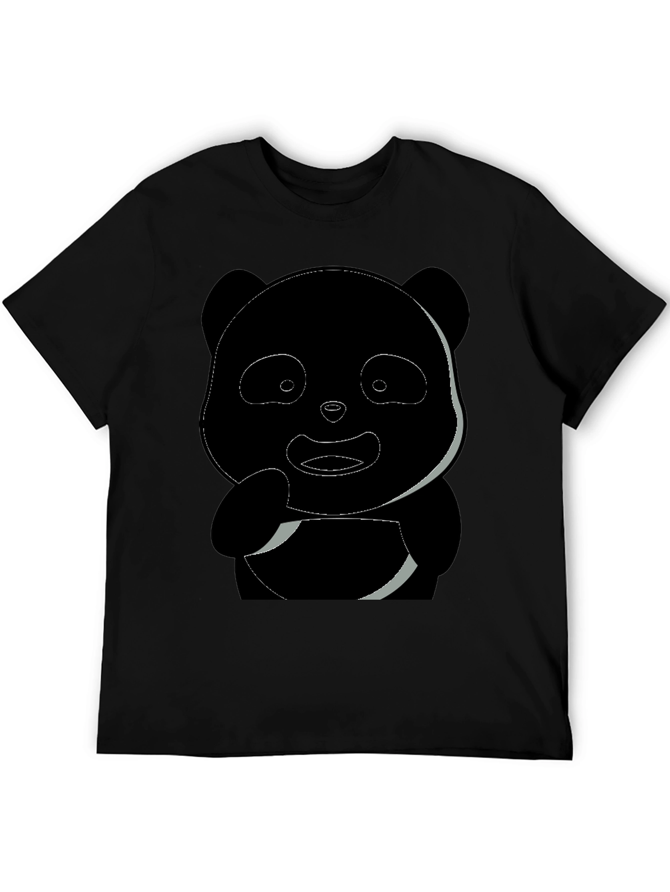 Camiseta Negra Panda Diseño Casual