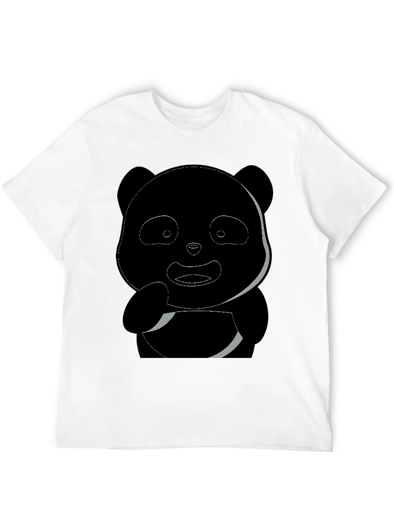 Camiseta Negra Panda Diseño Casual