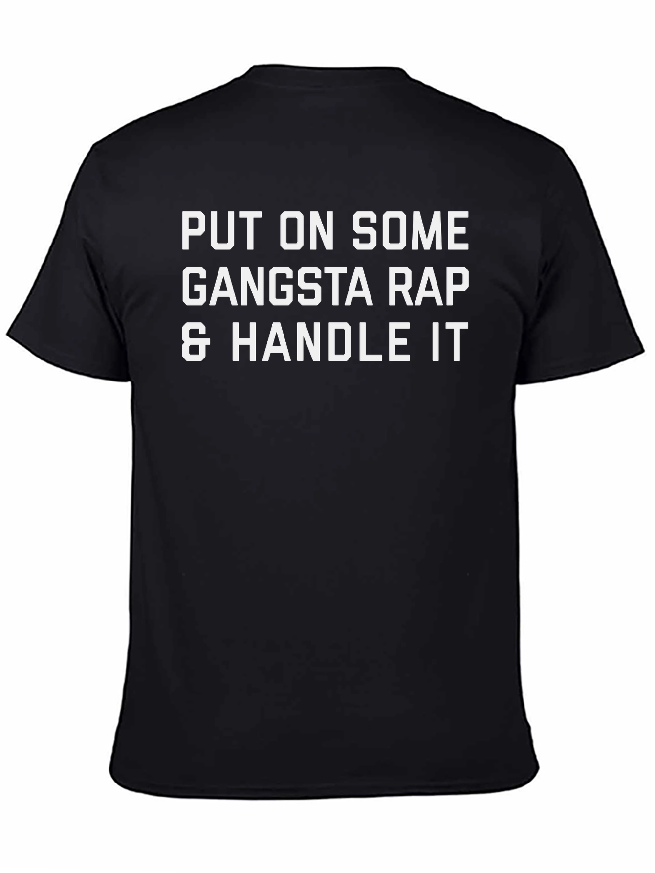 Camiseta Negra con Texto: Gangsta Rap