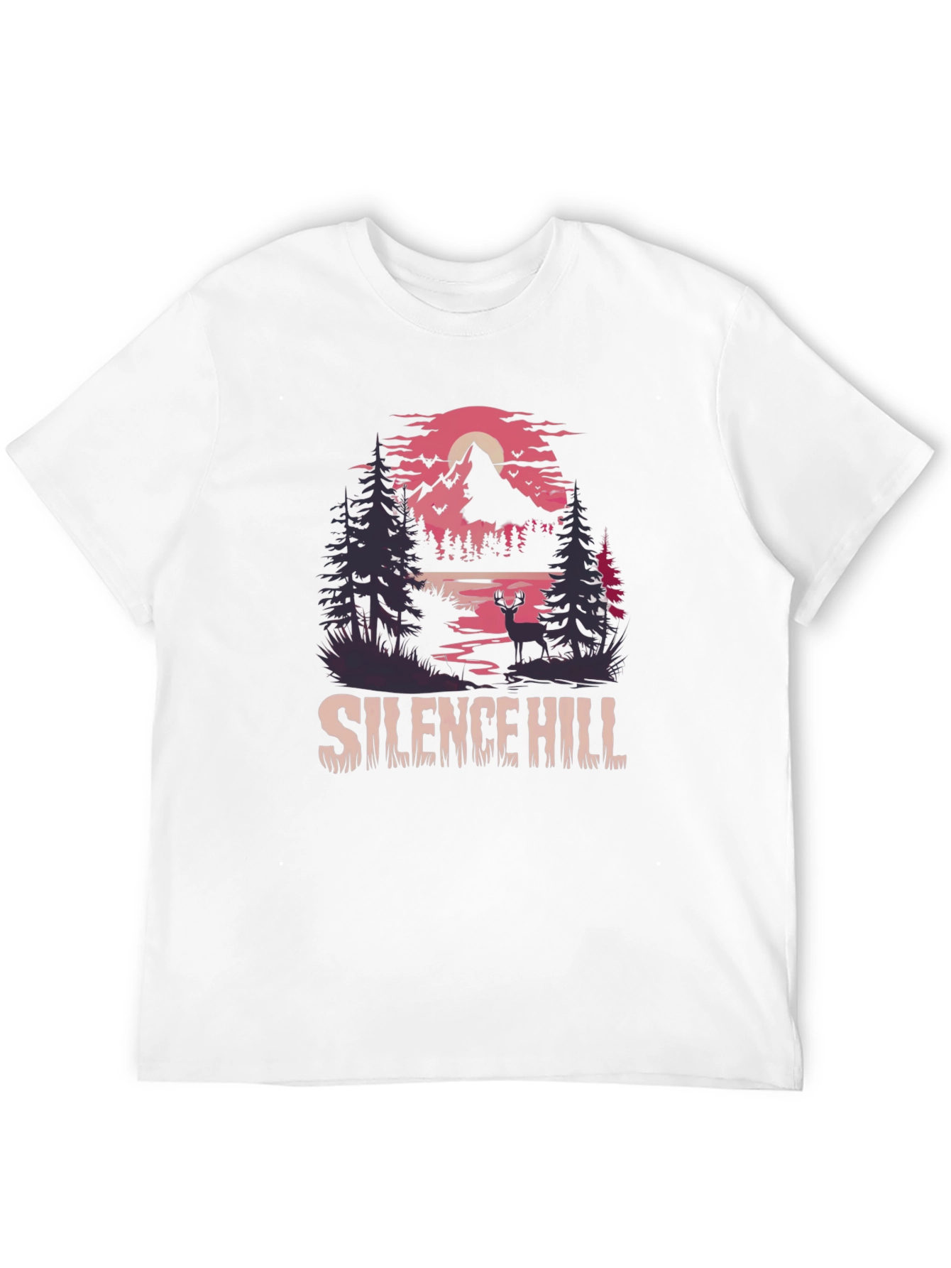 Camiseta Negra Silent Hill Estampada