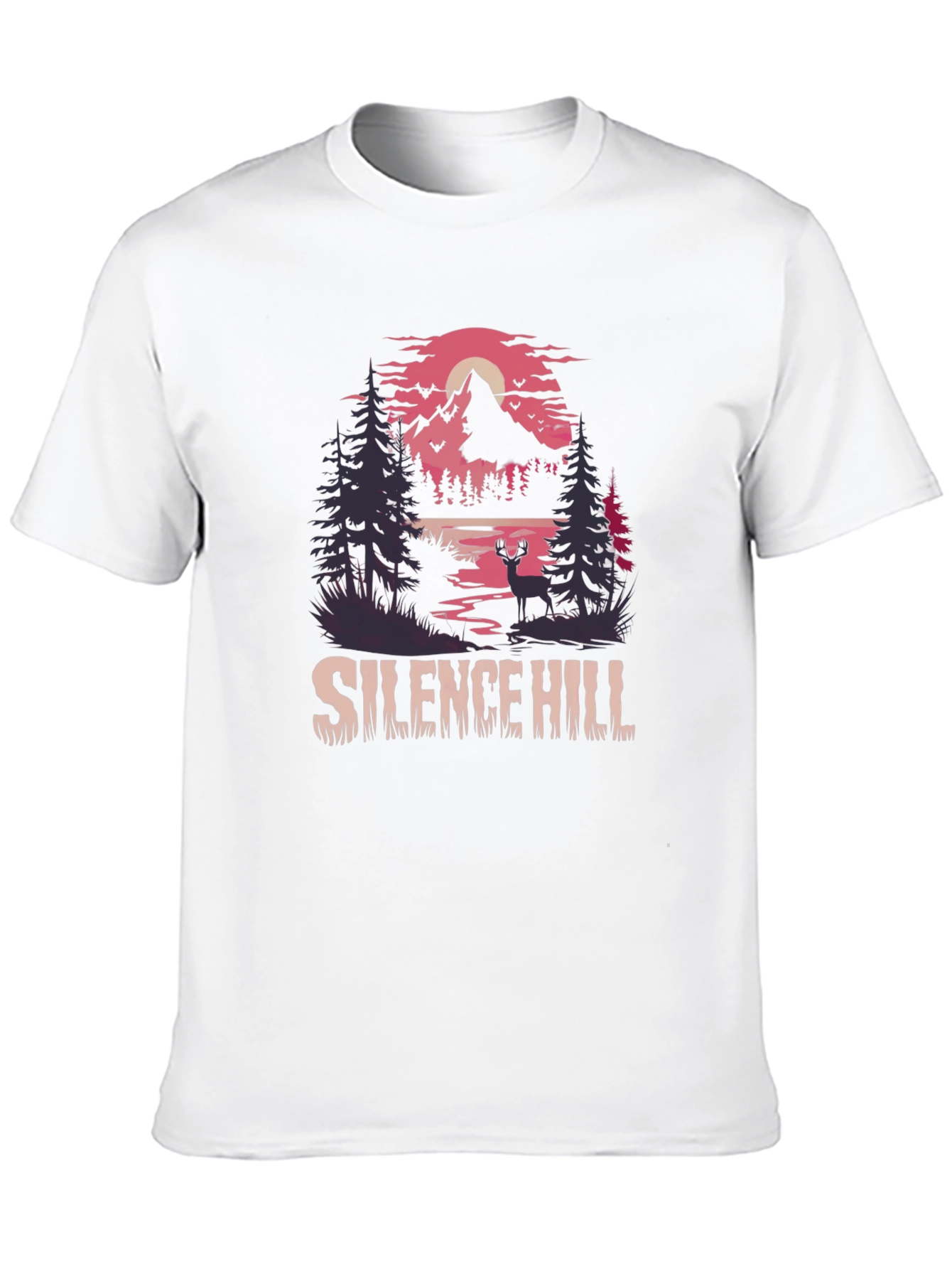 Camiseta Negra Silent Hill Estampada