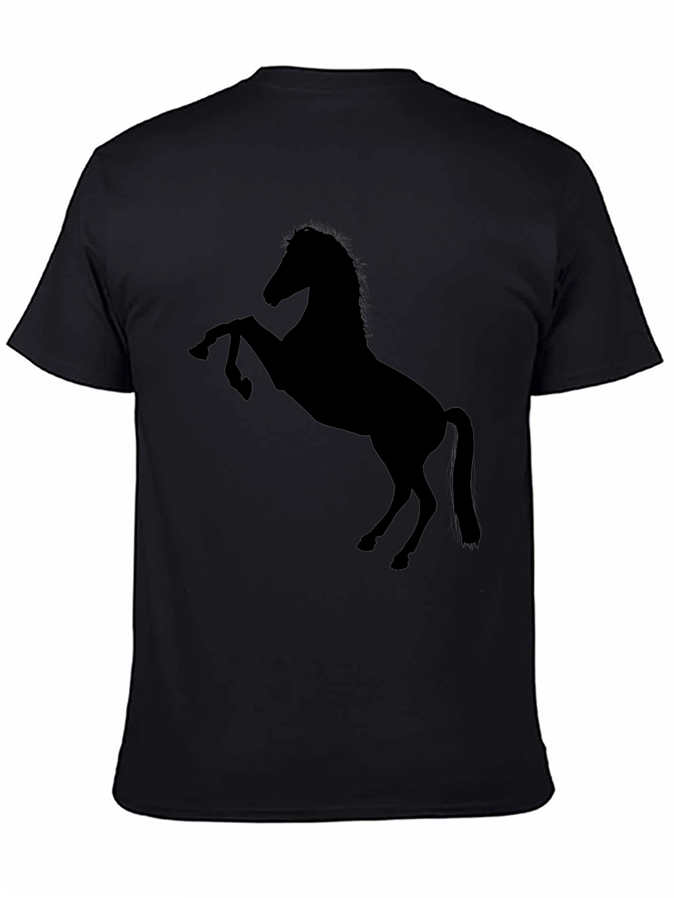Camiseta Negra con Diseño de Caballo Salvaje