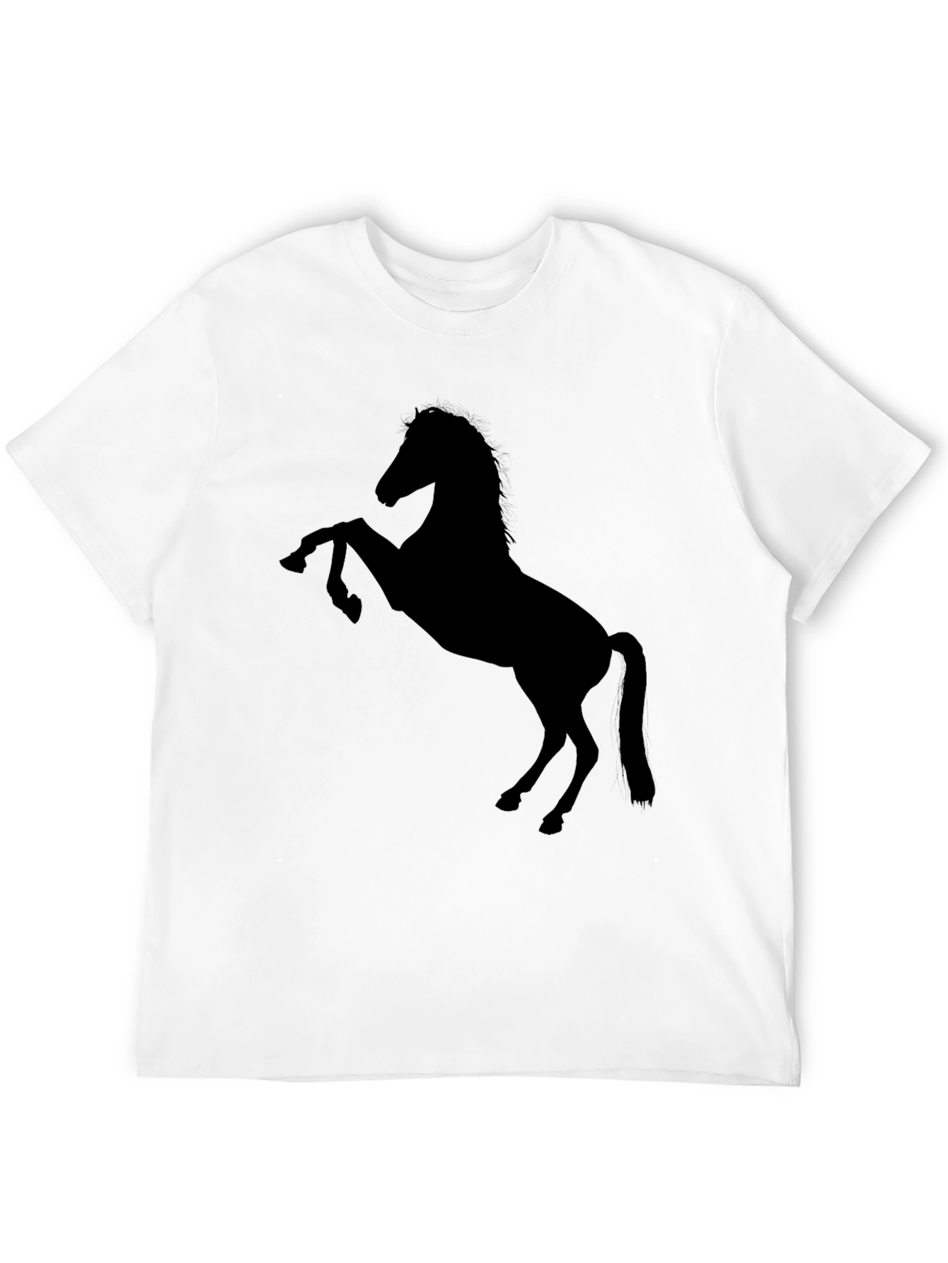 Camiseta Negra con Diseño de Caballo Salvaje