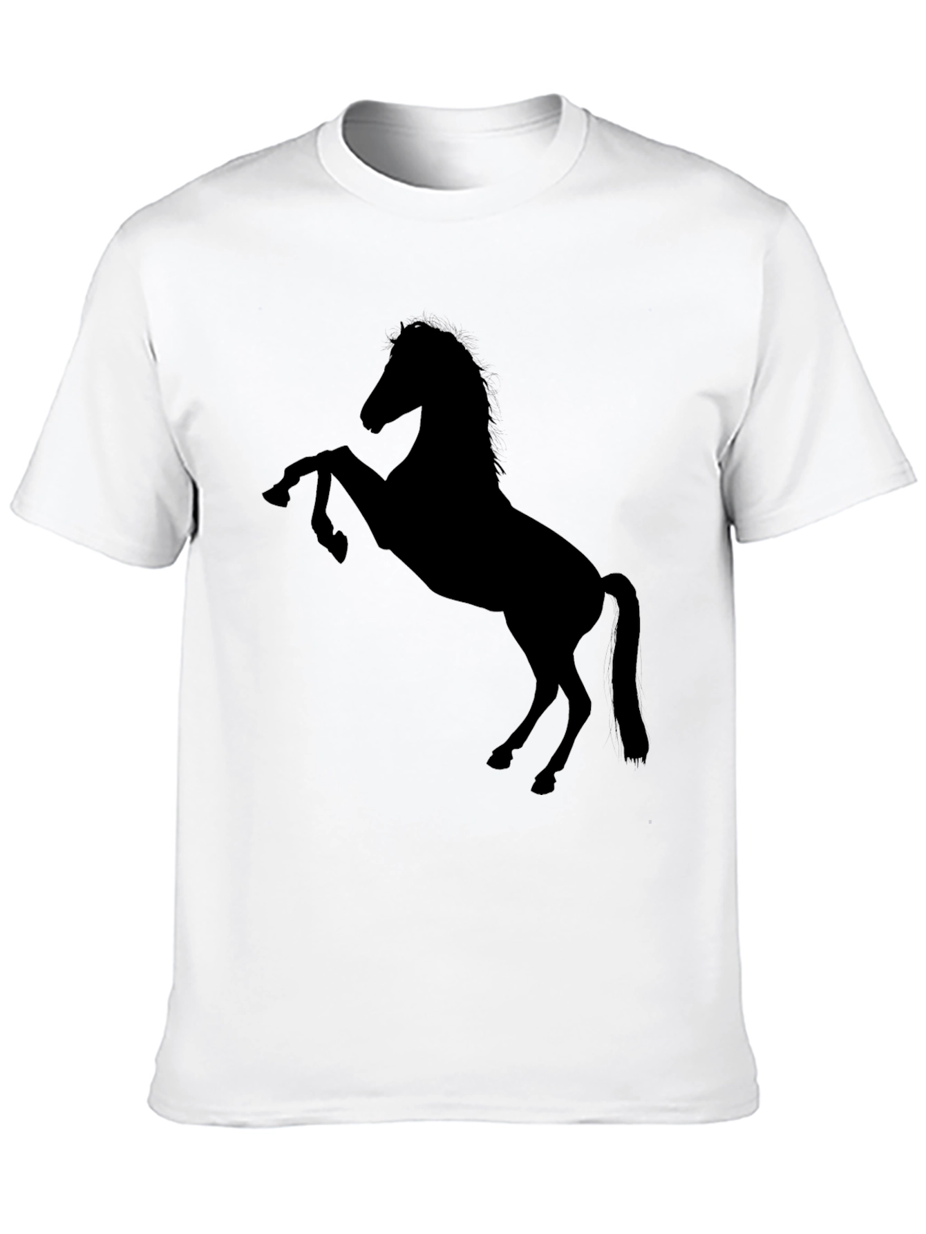 Camiseta Negra con Diseño de Caballo Salvaje