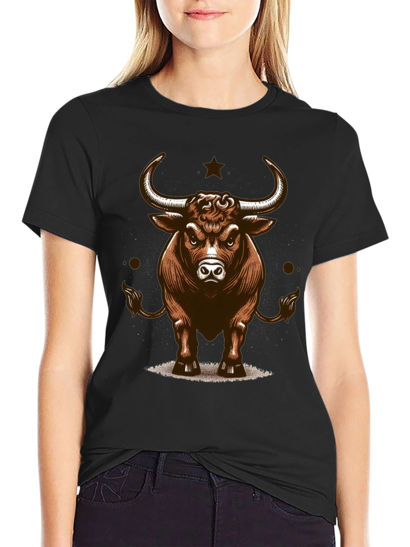 Camiseta Negra Toro Fuerte