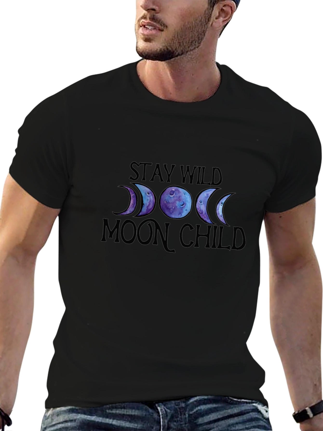 Camiseta Negra Stay Wild Moon Child