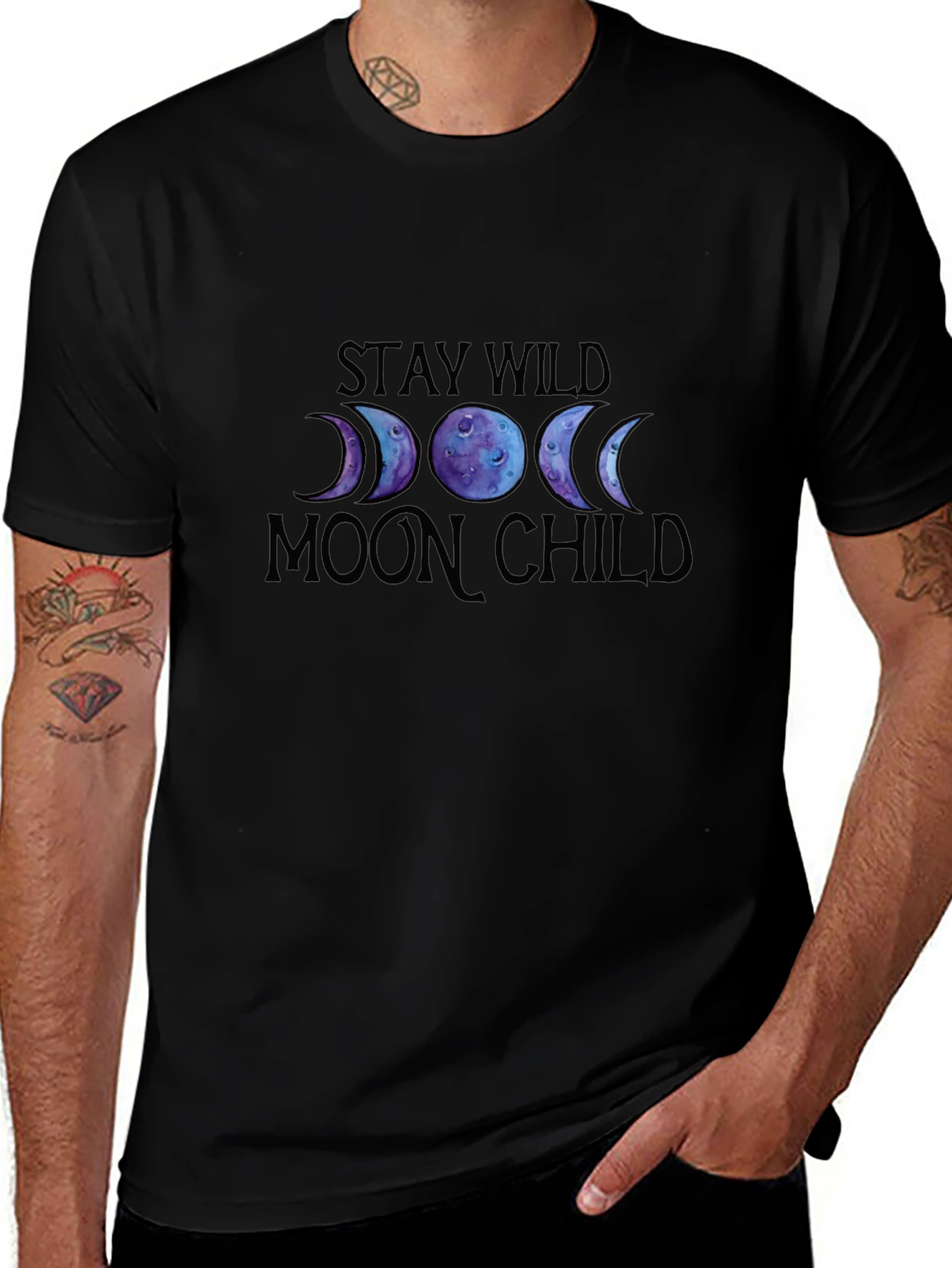 Camiseta Negra Stay Wild Moon Child