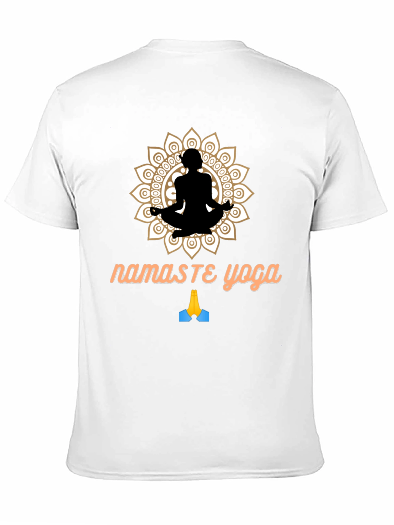 Camiseta Negra Namaste Yoga Diseño Mandala
