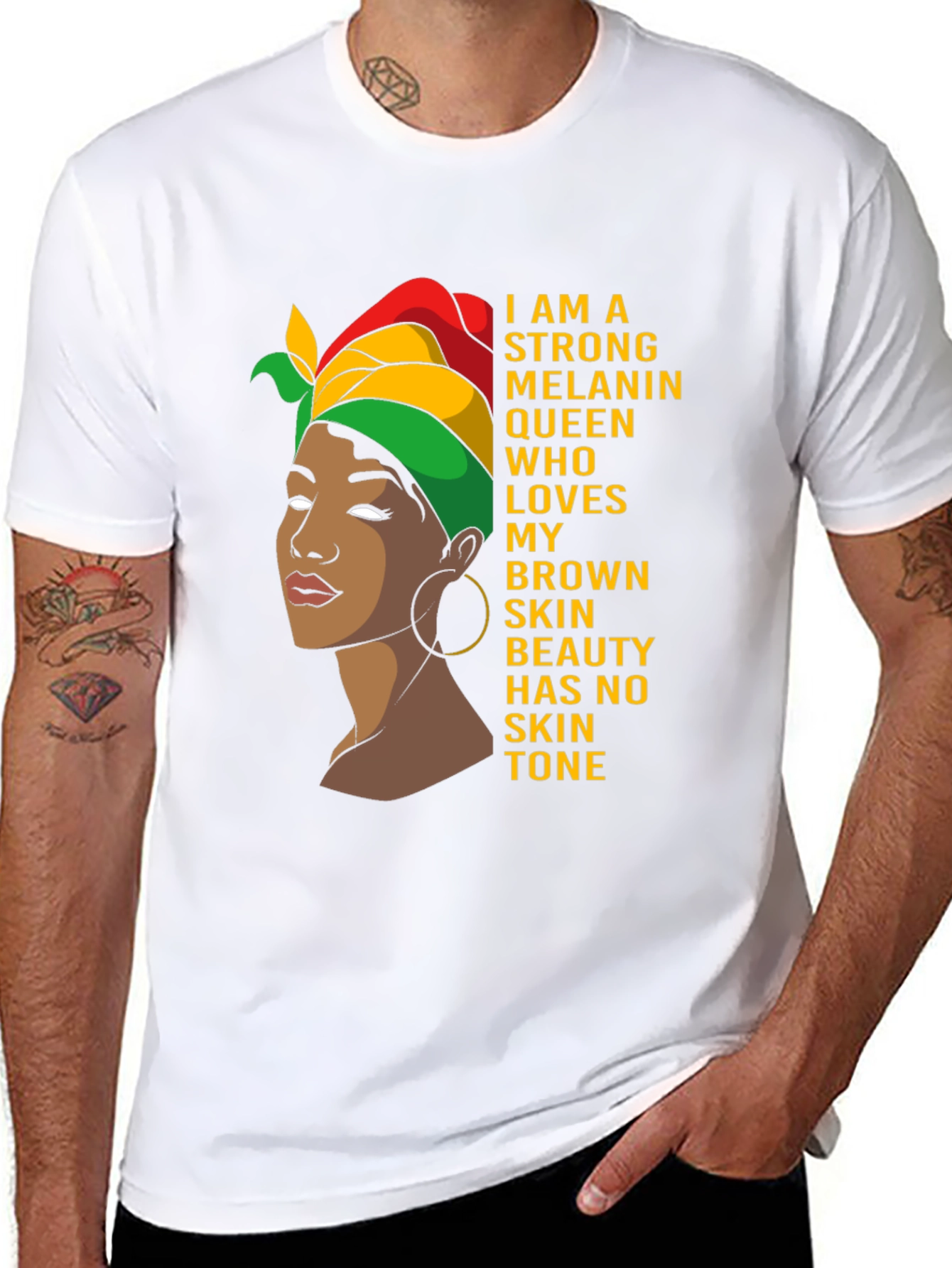 Camiseta Negra: Reina de Melanin Piel Morena Belleza
