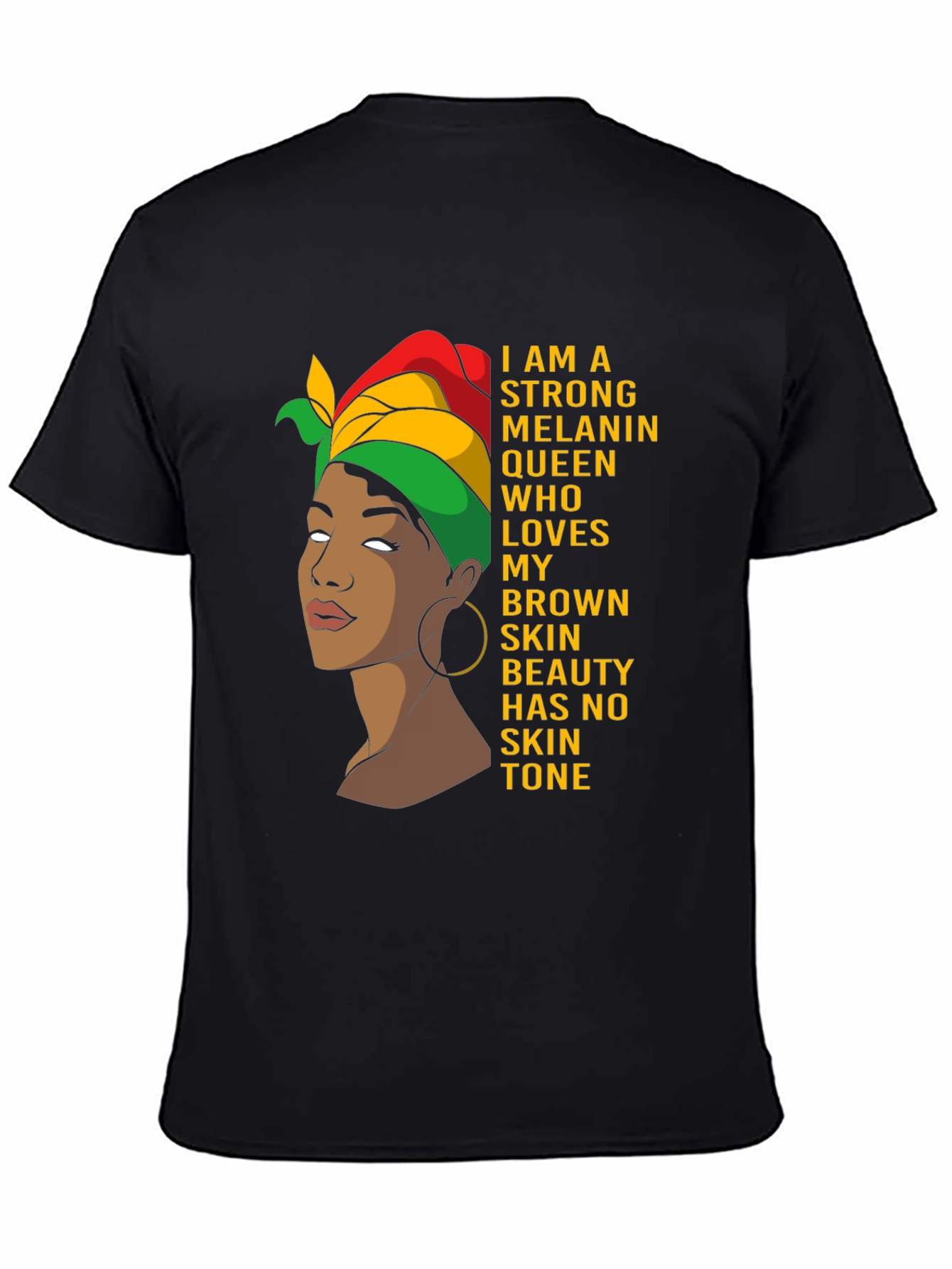 Camiseta Negra: Reina de Melanin Piel Morena Belleza