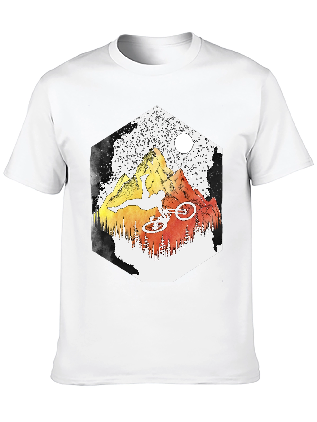 Camiseta Negra Montaña Bicicleta Extrema