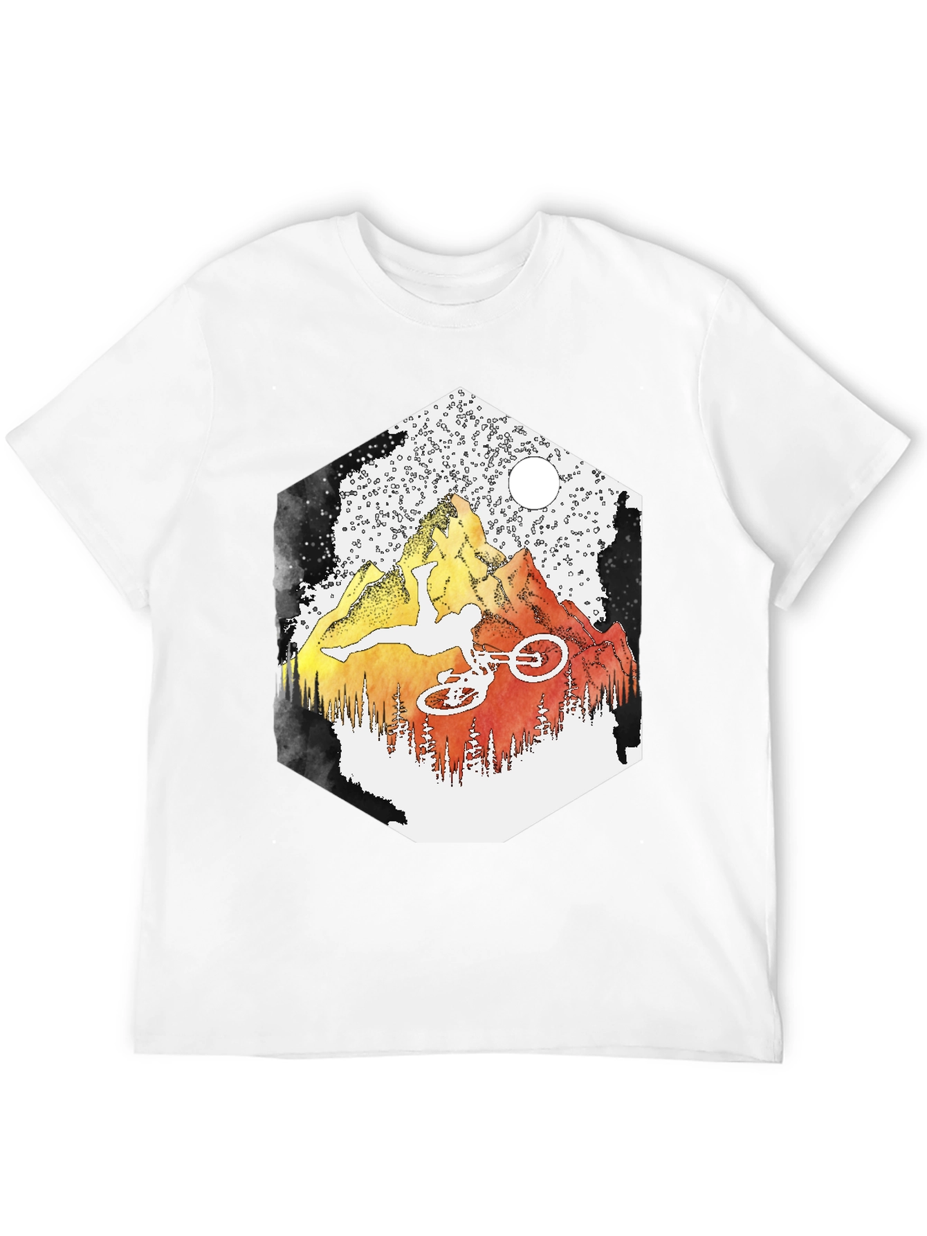Camiseta Negra Montaña Bicicleta Extrema