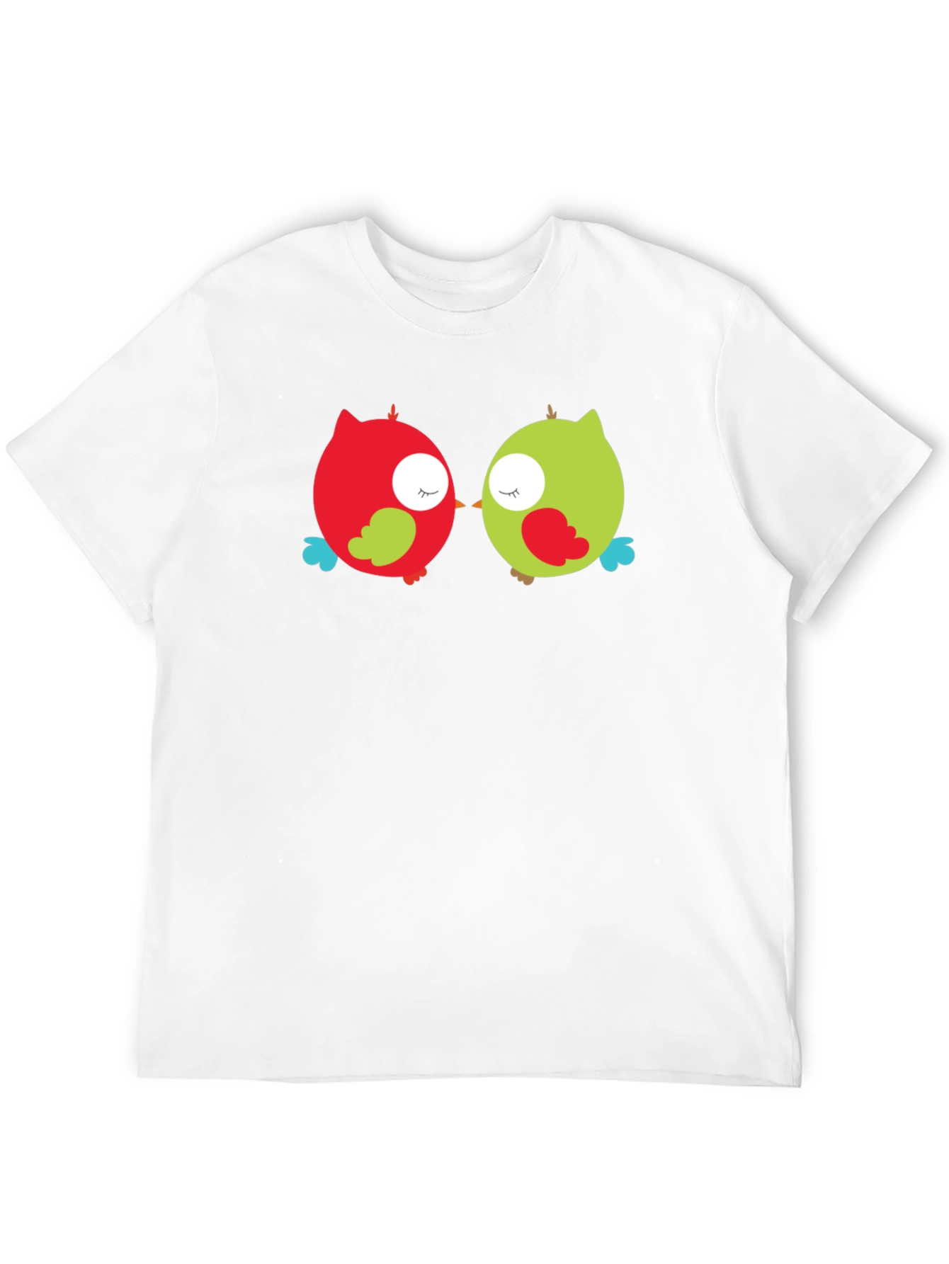 Camiseta Negra con Diseño de Búhos Enamorados