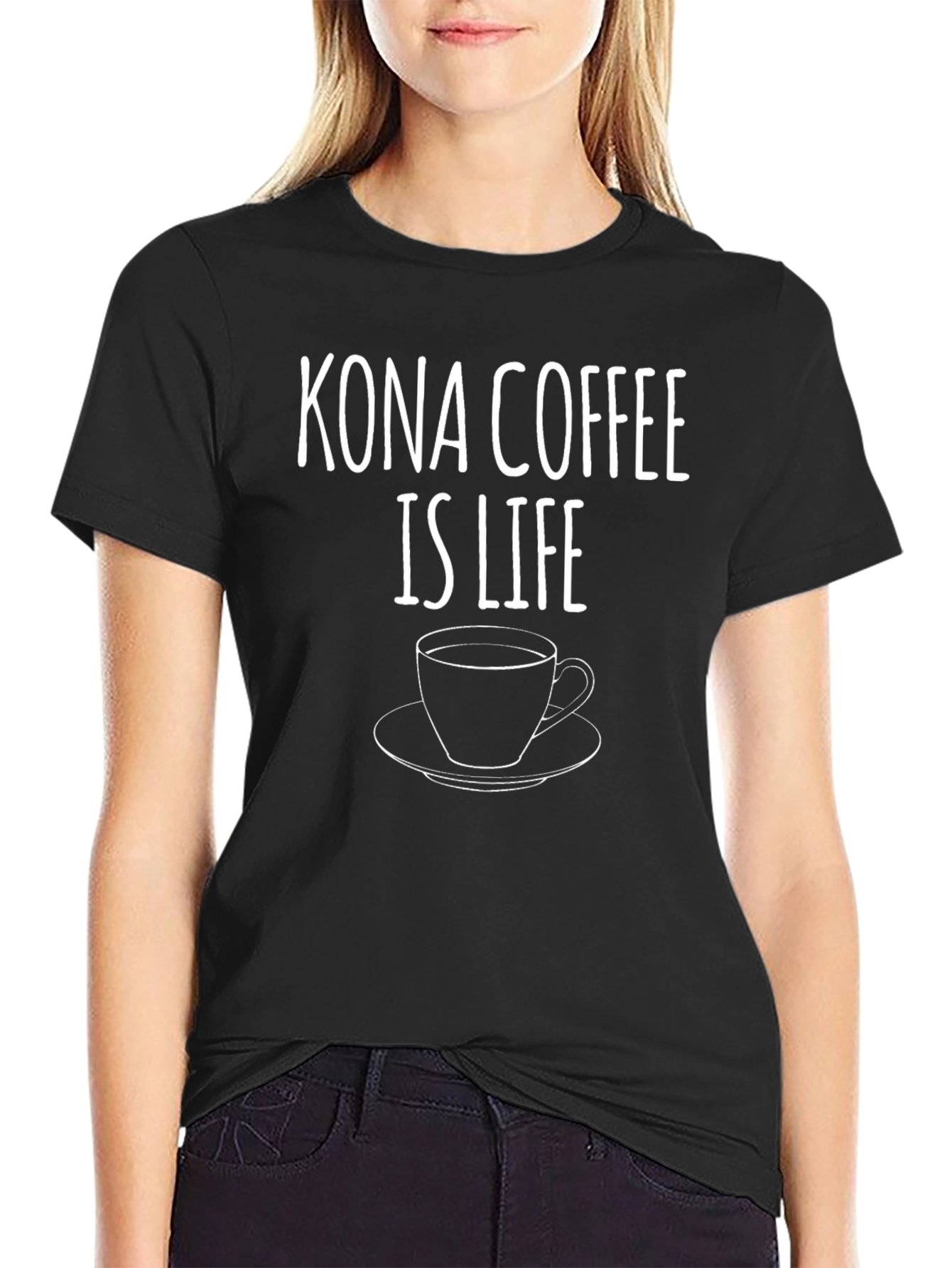 Camiseta Negra Kona Coffee Is Life