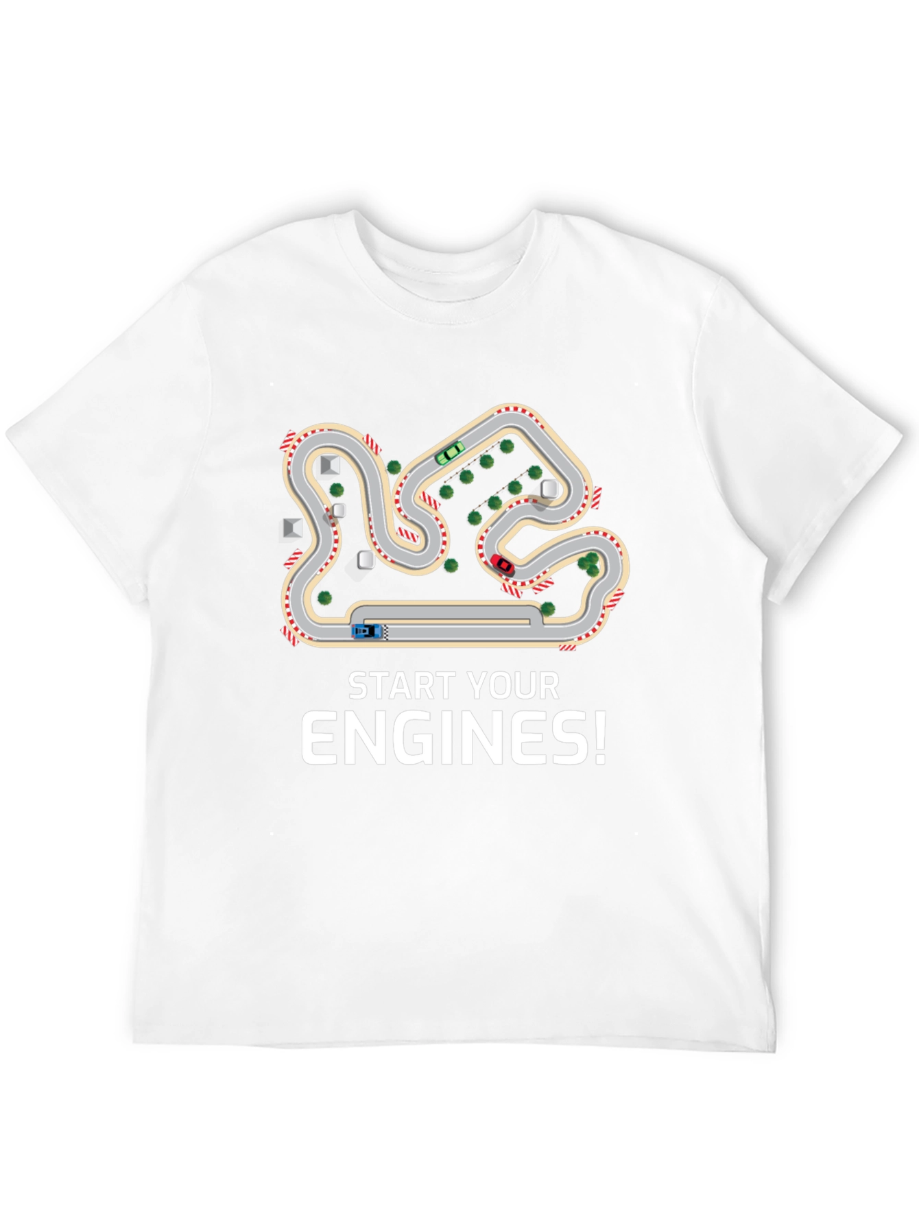 Camiseta Negra Start Your Engines para Amantes de Carreras