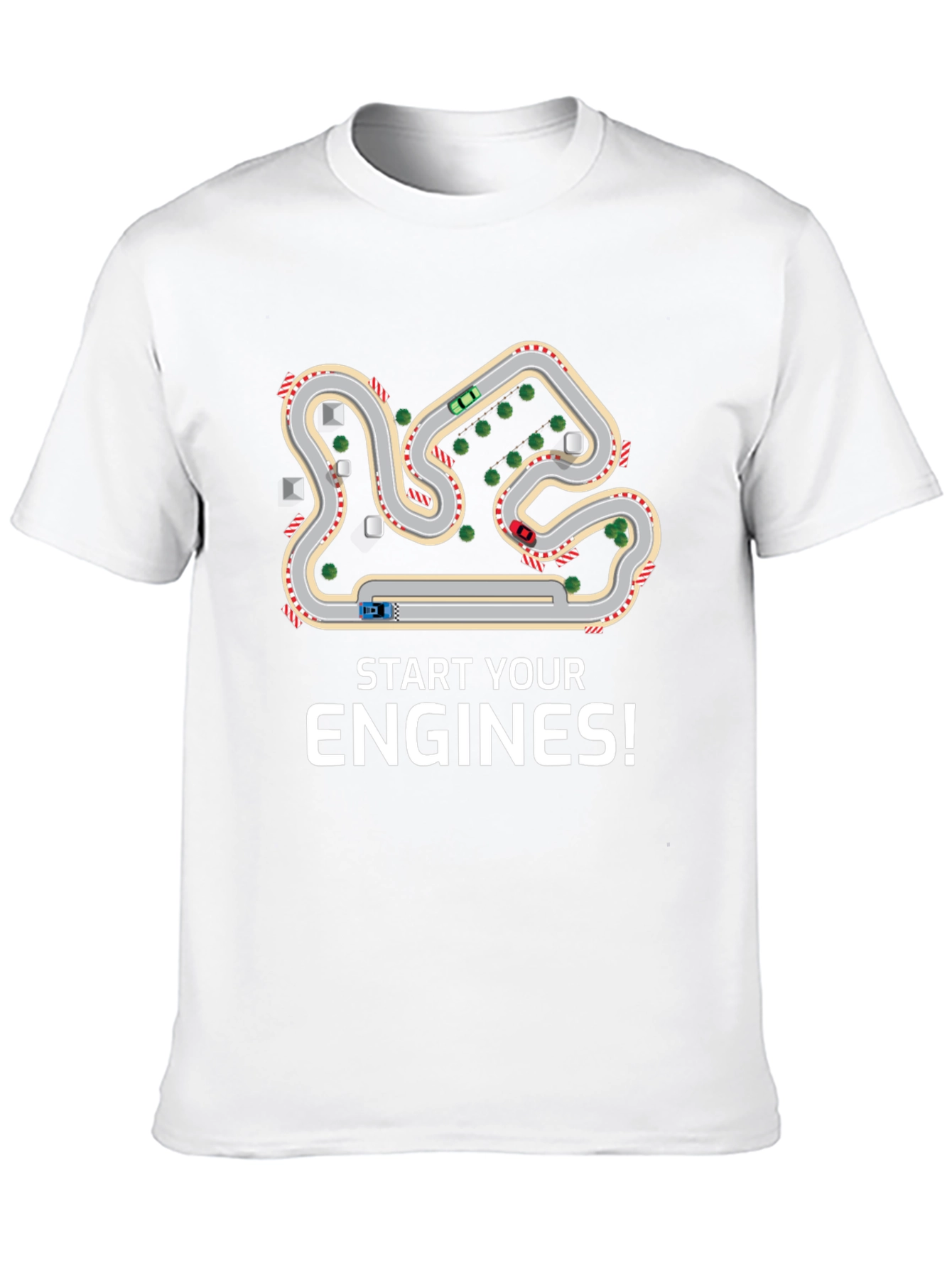 Camiseta Negra Start Your Engines para Amantes de Carreras