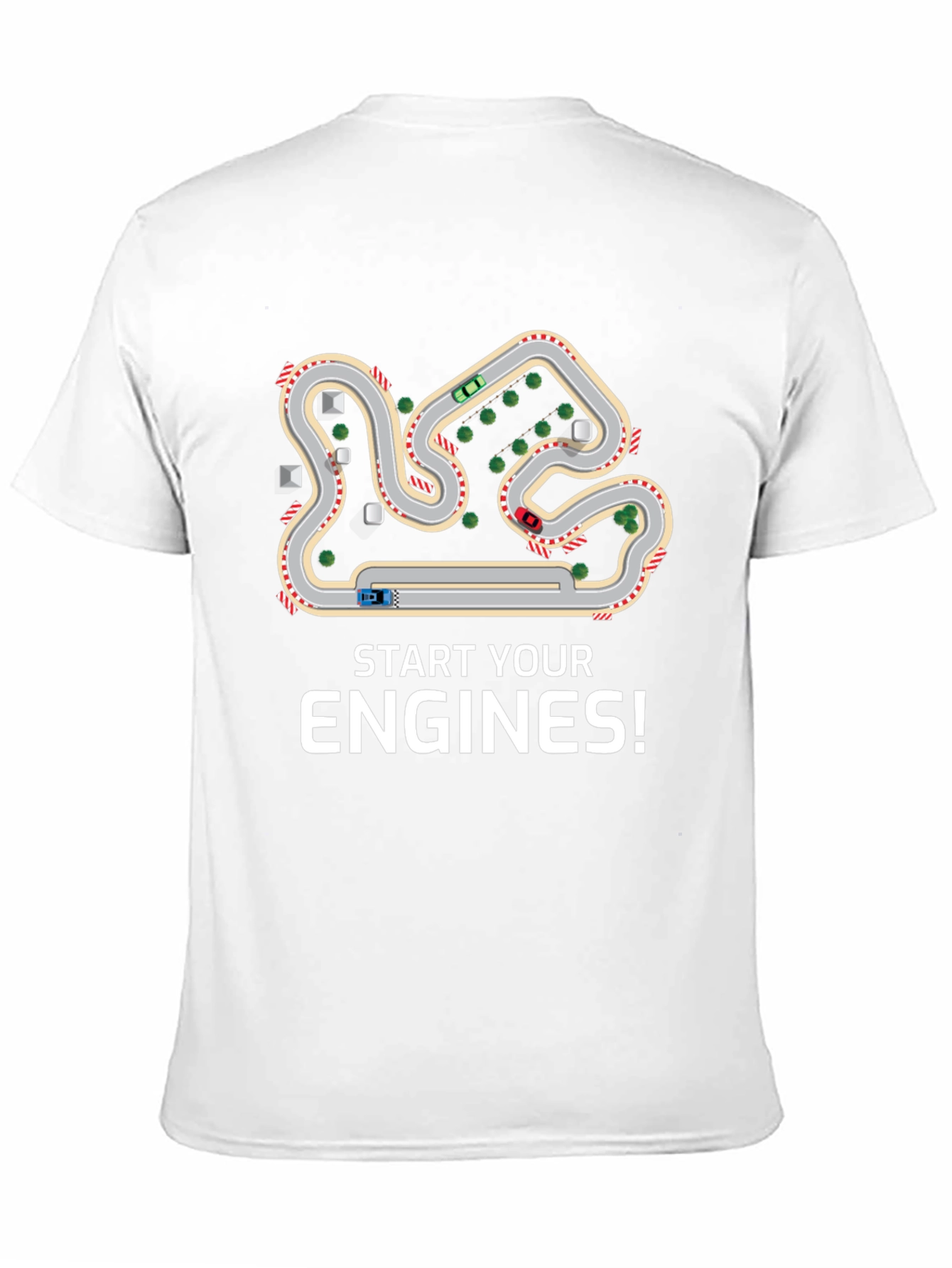 Camiseta Negra Start Your Engines para Amantes de Carreras
