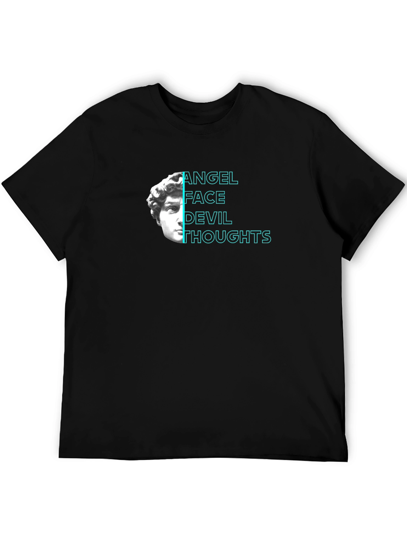 Camiseta Negra Angel Face Devil Thoughts