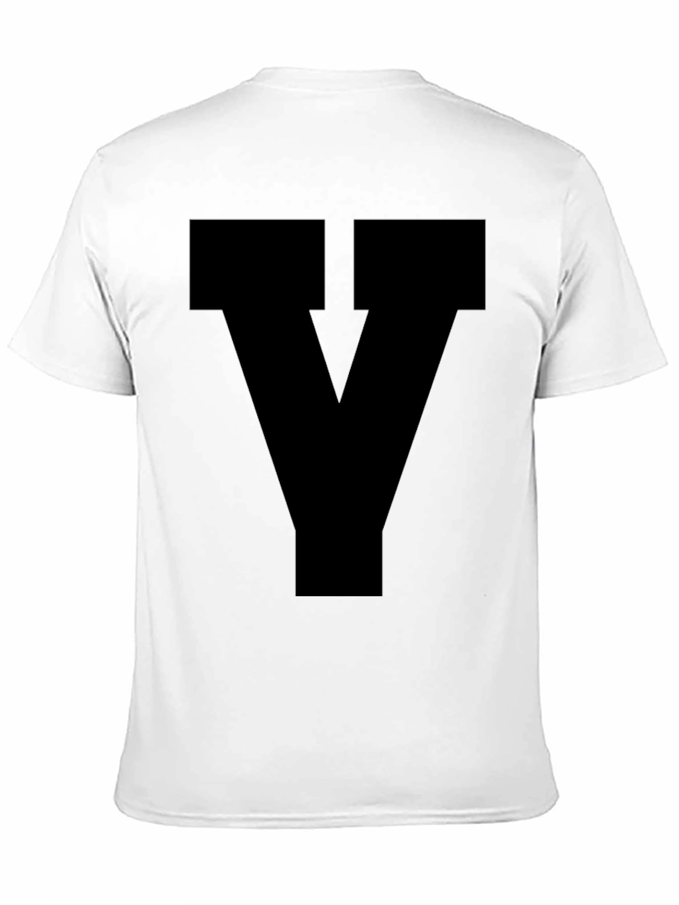Camiseta Negra con Diseño Letra Y Estilizada