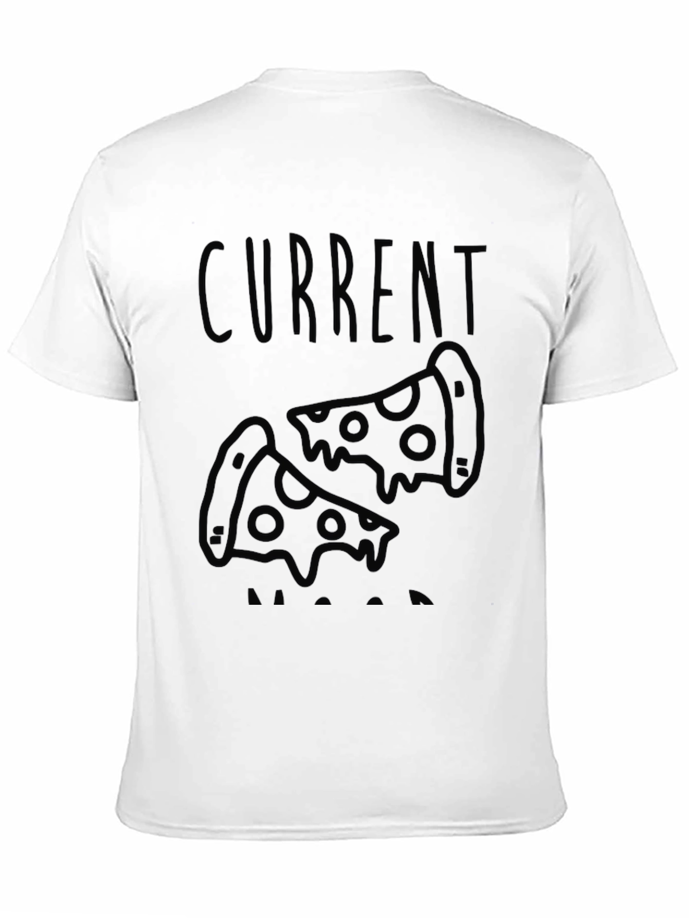 Camiseta Negra con Diseño de Pizza Current Mood