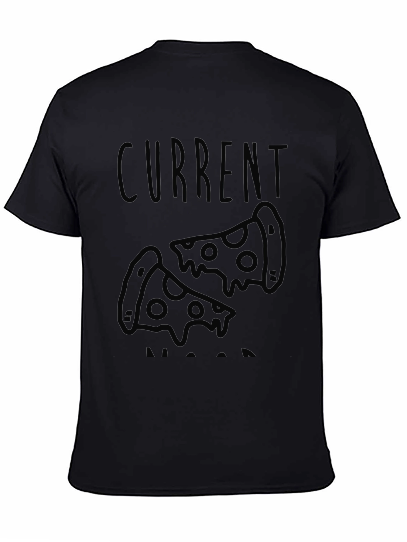 Camiseta Negra con Diseño de Pizza Current Mood