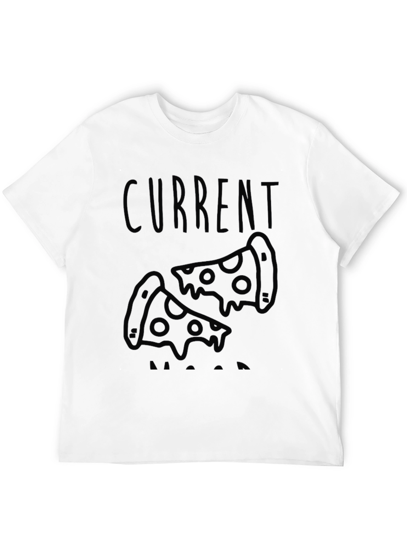 Camiseta Negra con Diseño de Pizza Current Mood