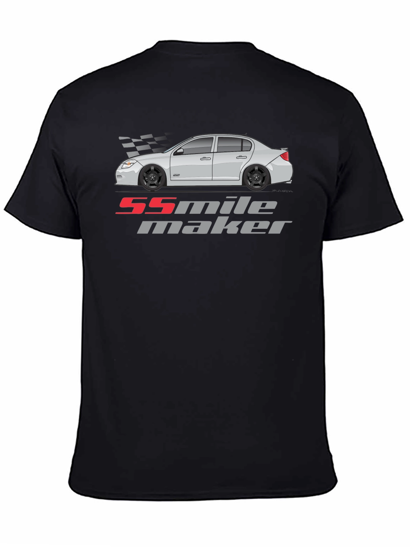Camiseta Negra 55 Mile Maker Coche Clásico