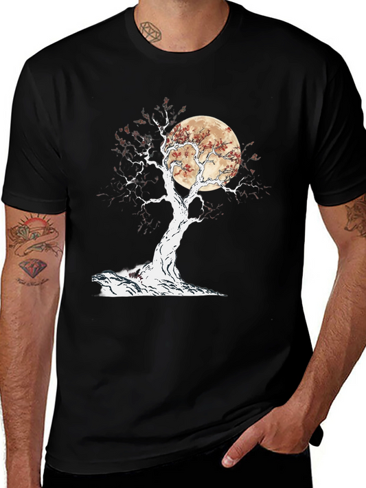 Camiseta Negra Árbol y Luna