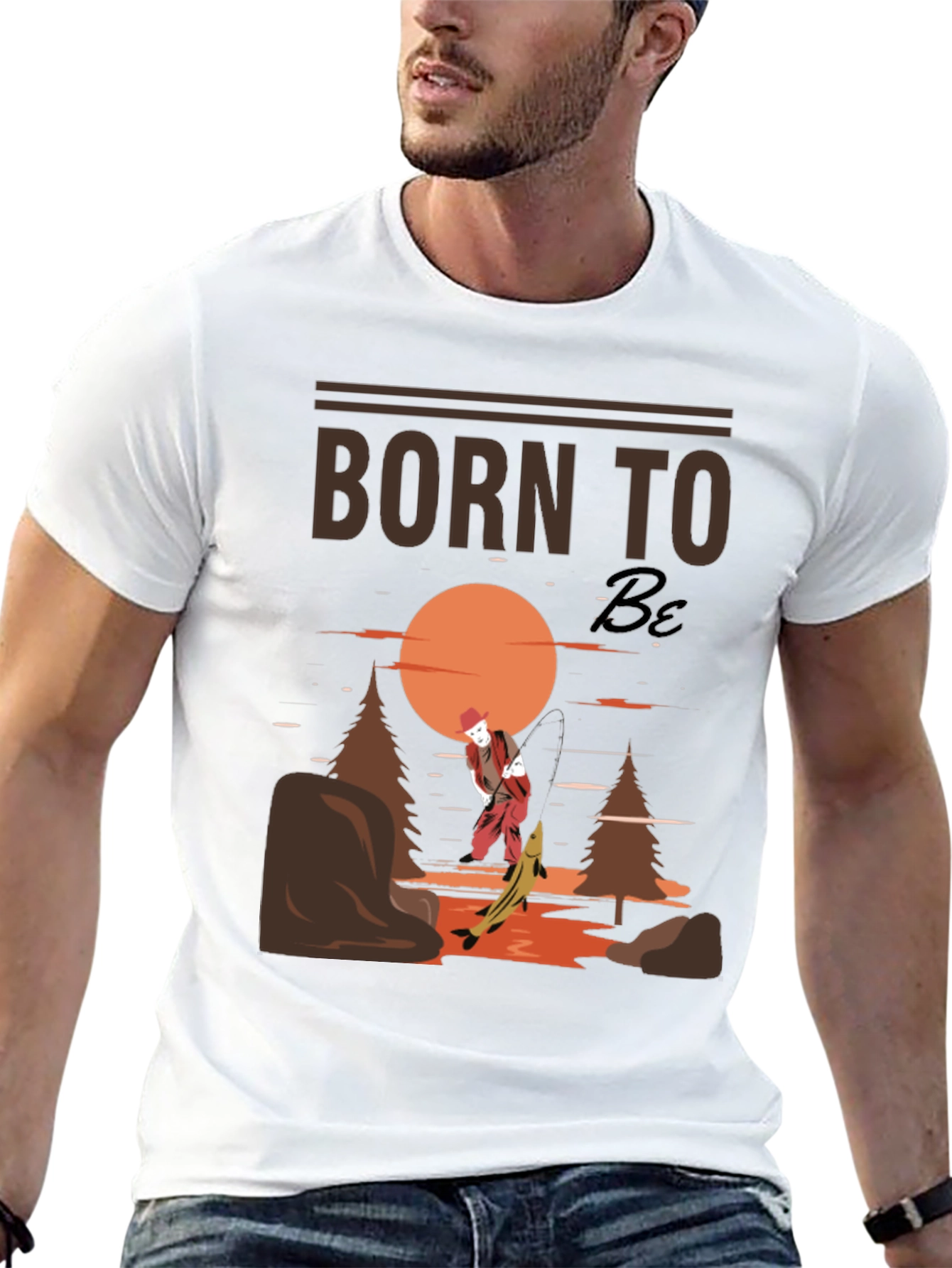 Camiseta Negra Born to Be Pesca